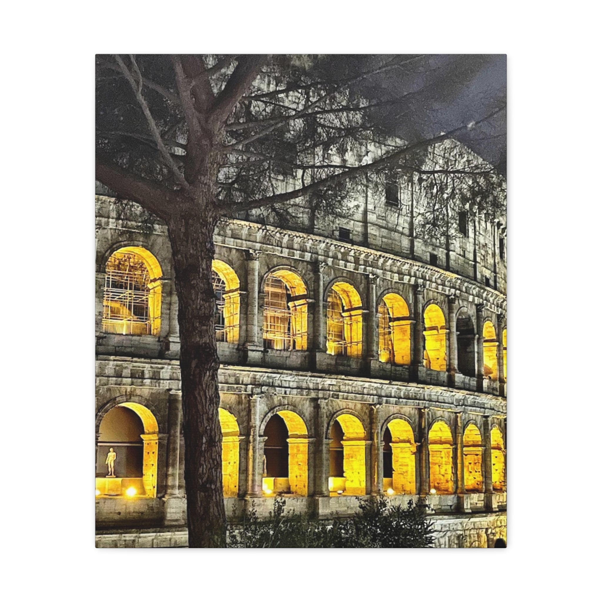 Rome at Night Canvas Wrap