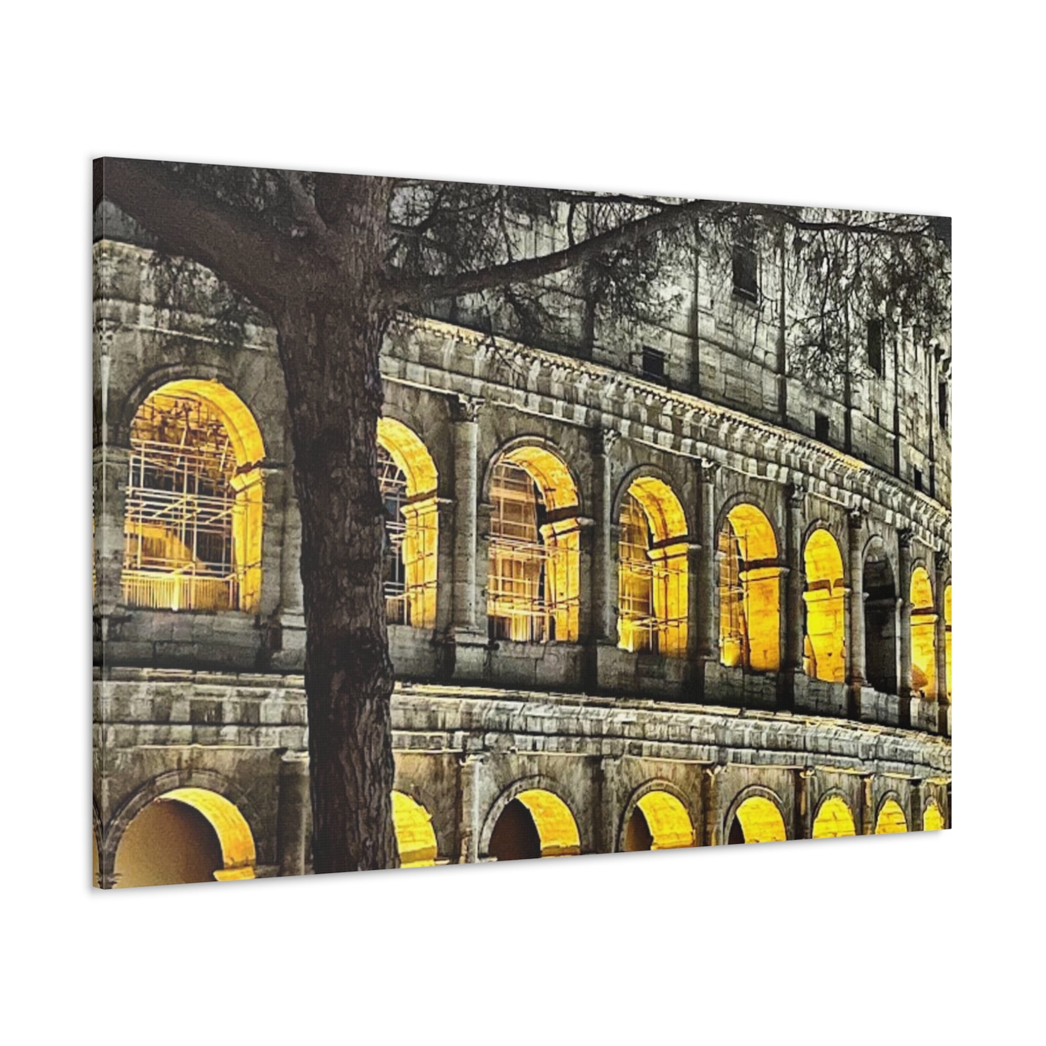 Rome at Night Canvas Wrap