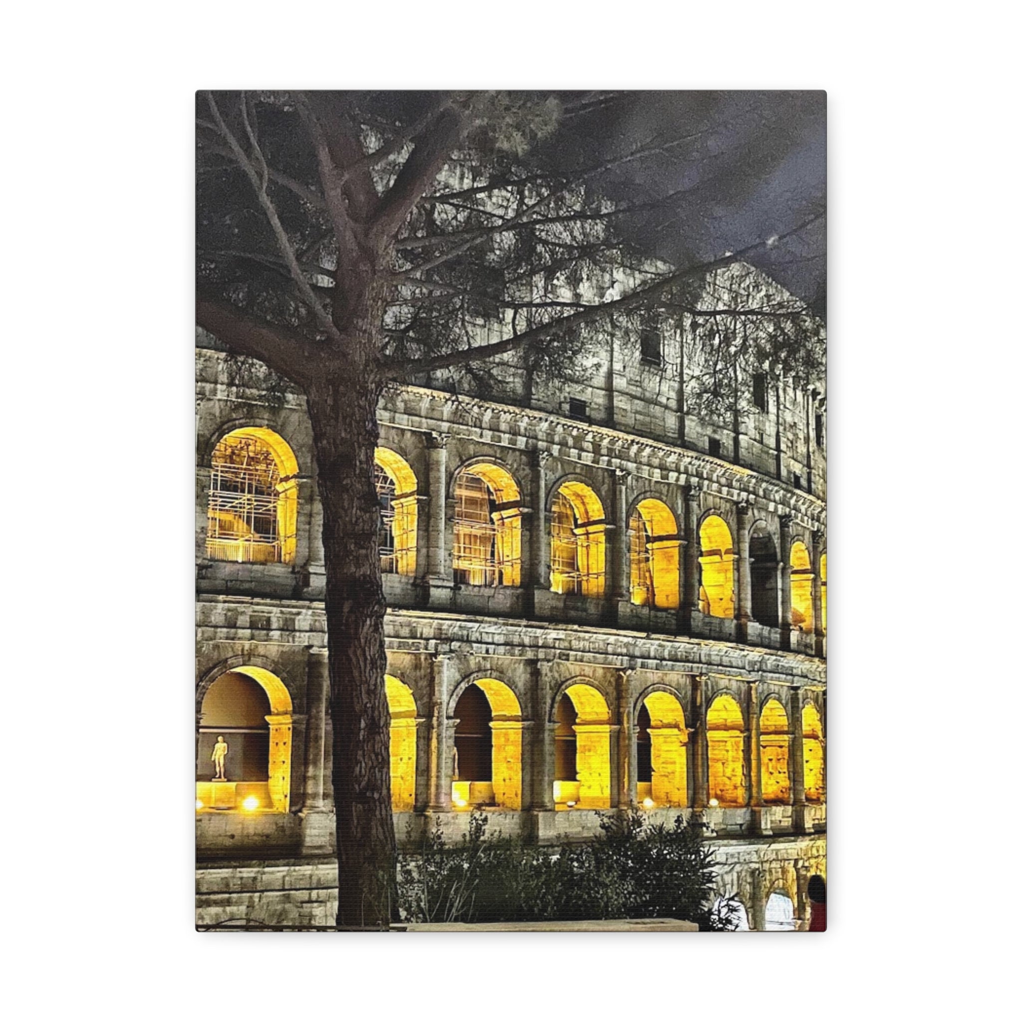 Rome at Night Canvas Wrap