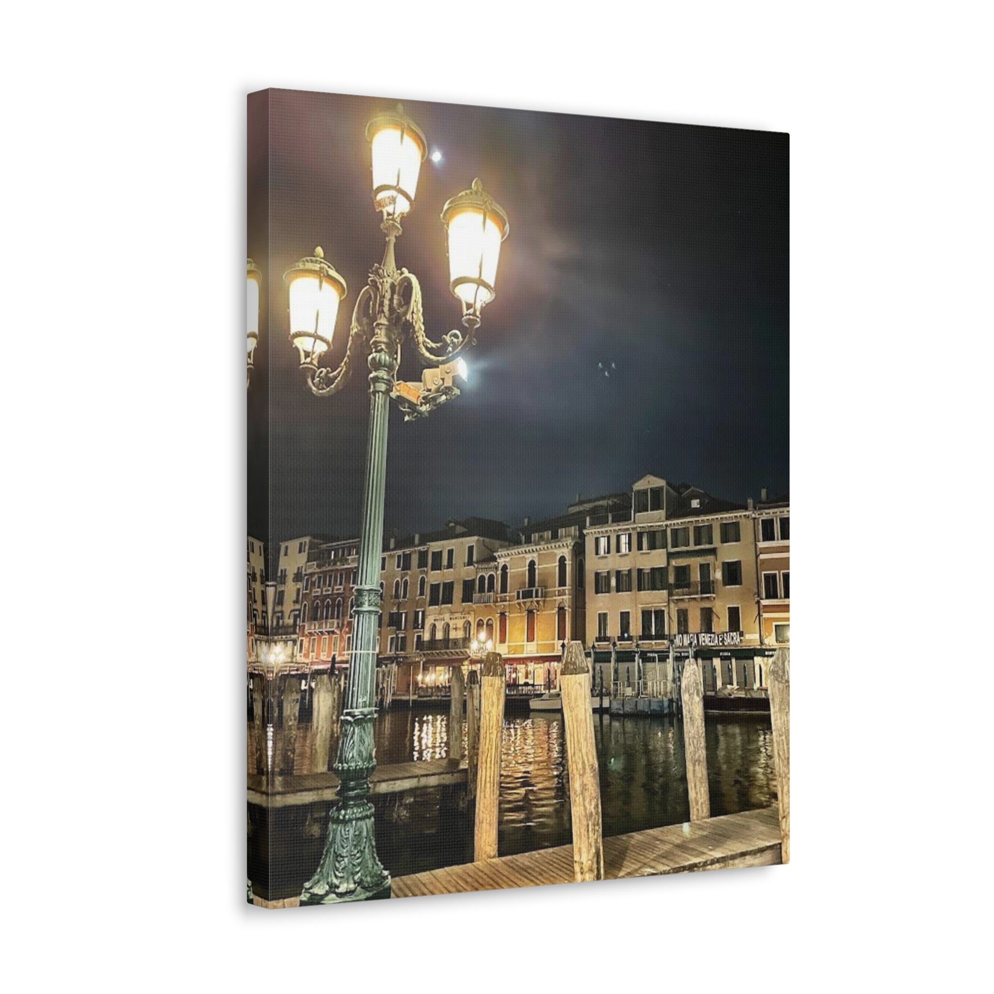 Venice Italy at Night Canvas Wrap