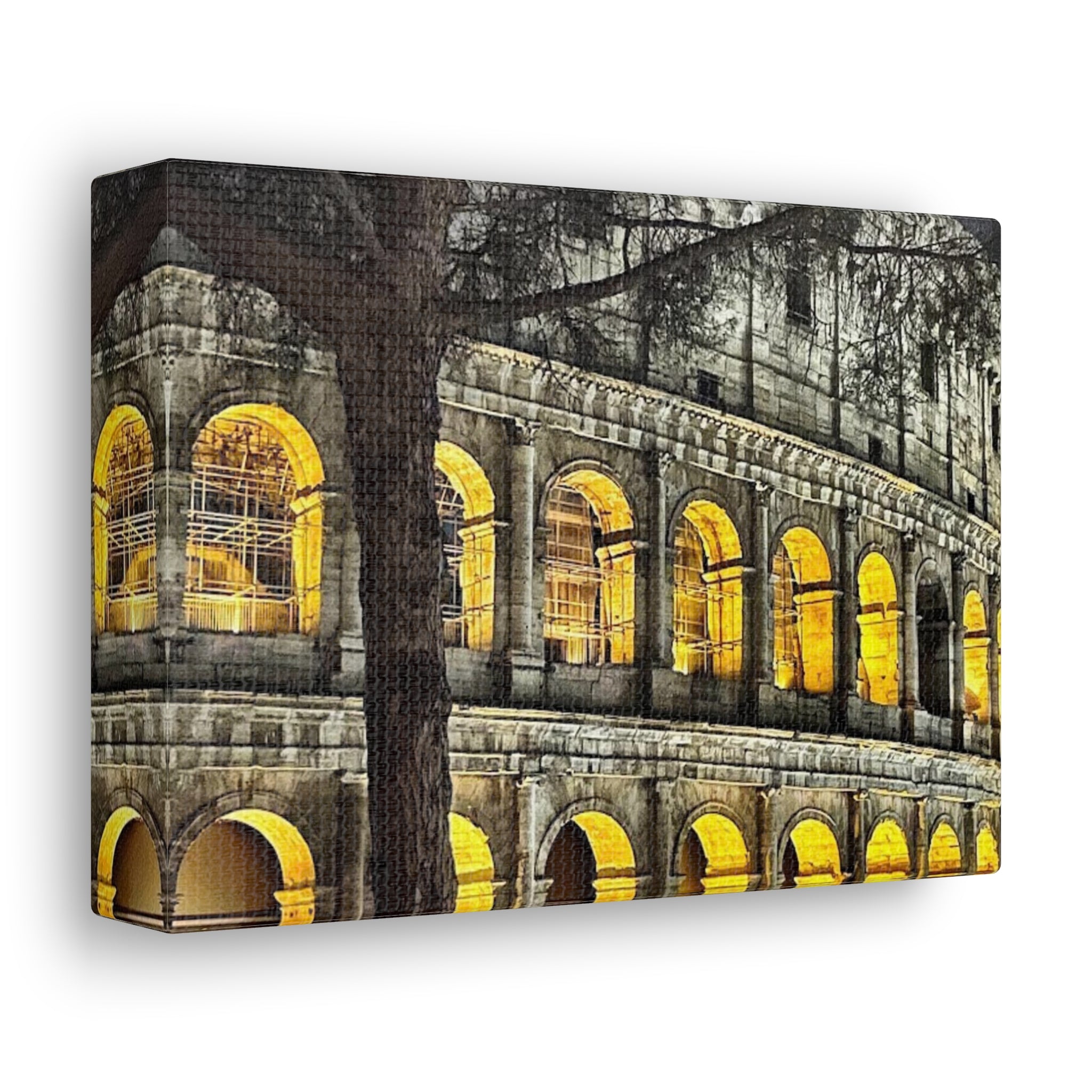 Rome at Night Canvas Wrap