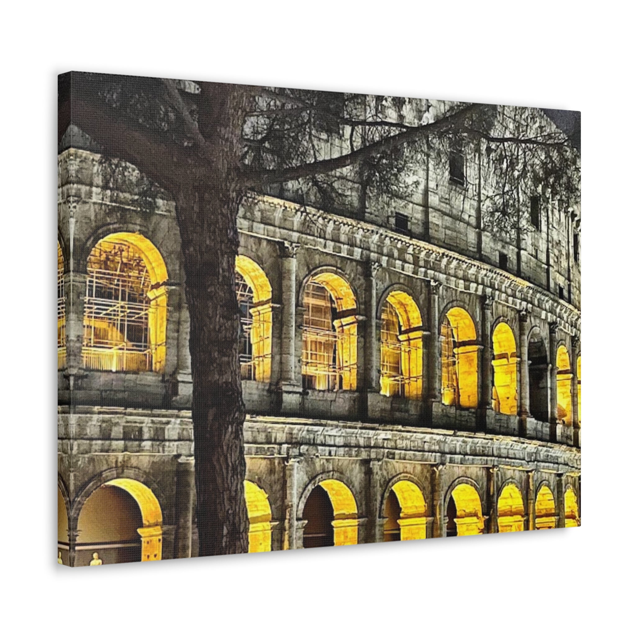 Rome at Night Canvas Wrap