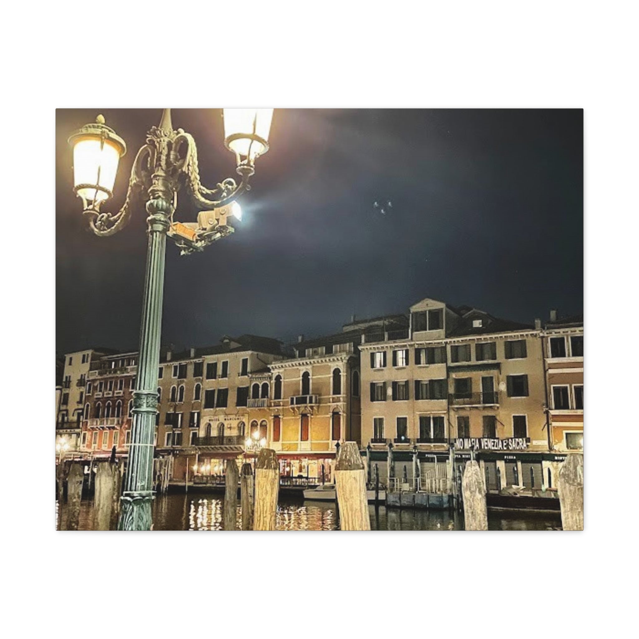 Venice Italy at Night Canvas Wrap