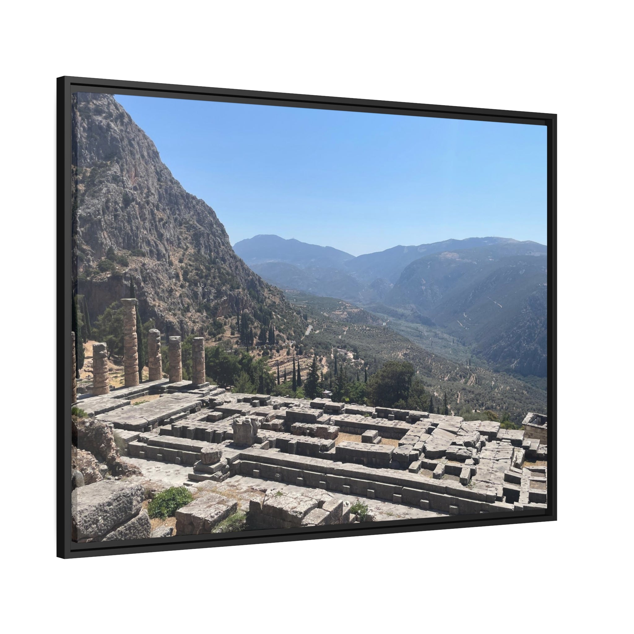 Ancient Delphi Greece Matte Canvas, Black Frame