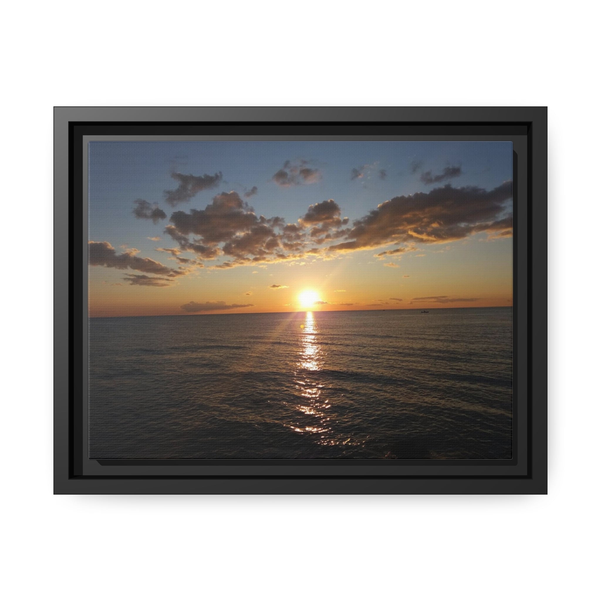 Sunset over the Mediterranean Matte Canvas, Black Frame