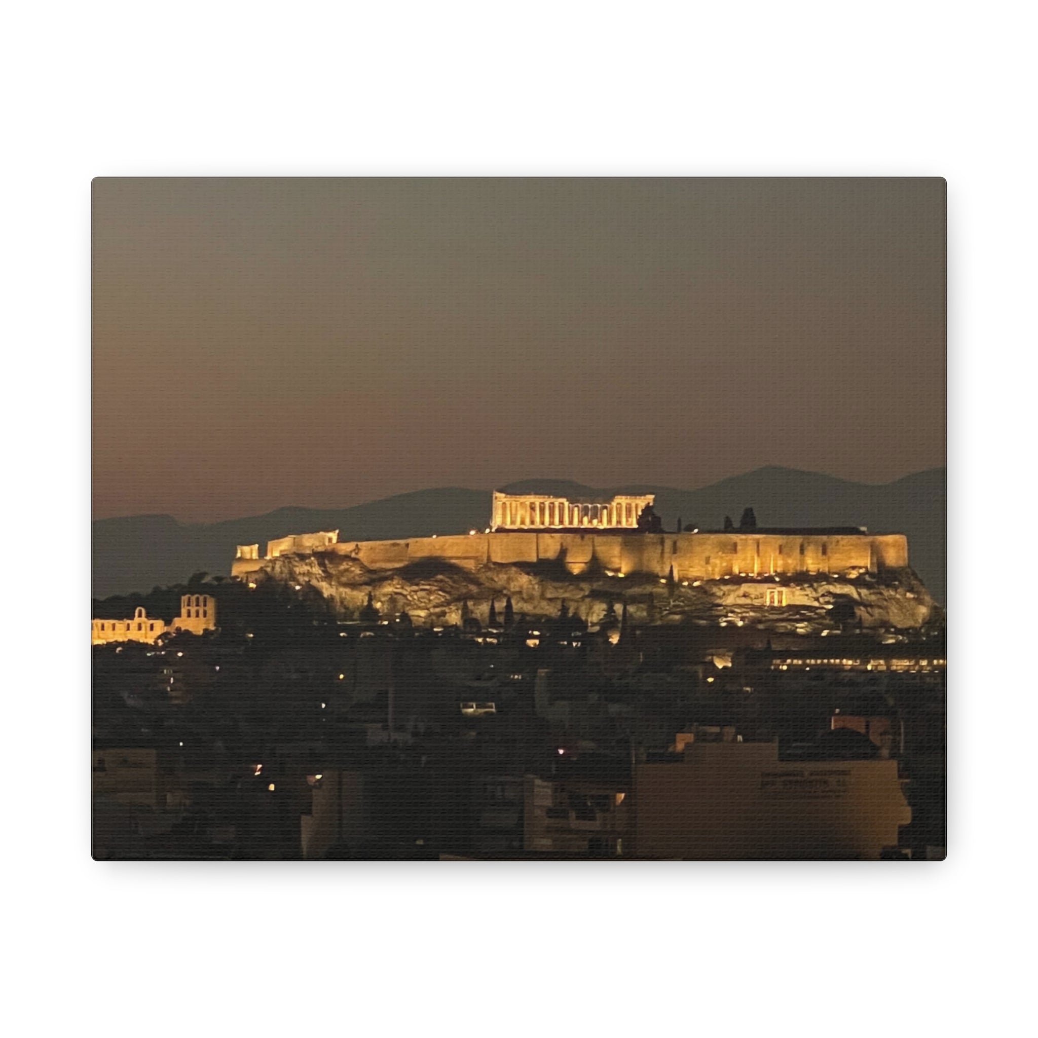 Acropolis at Night Canvas Wrap