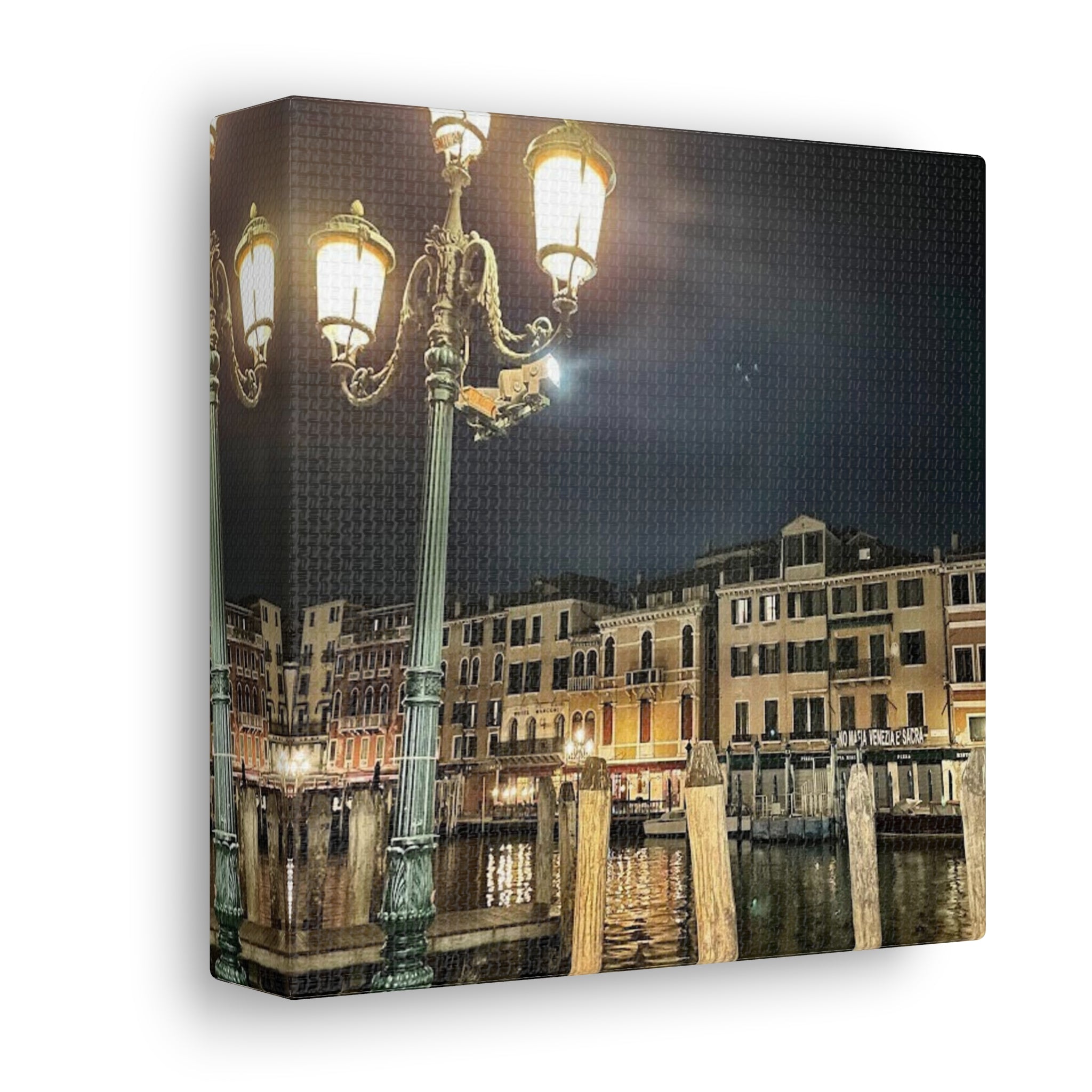 Venice Italy at Night Canvas Wrap