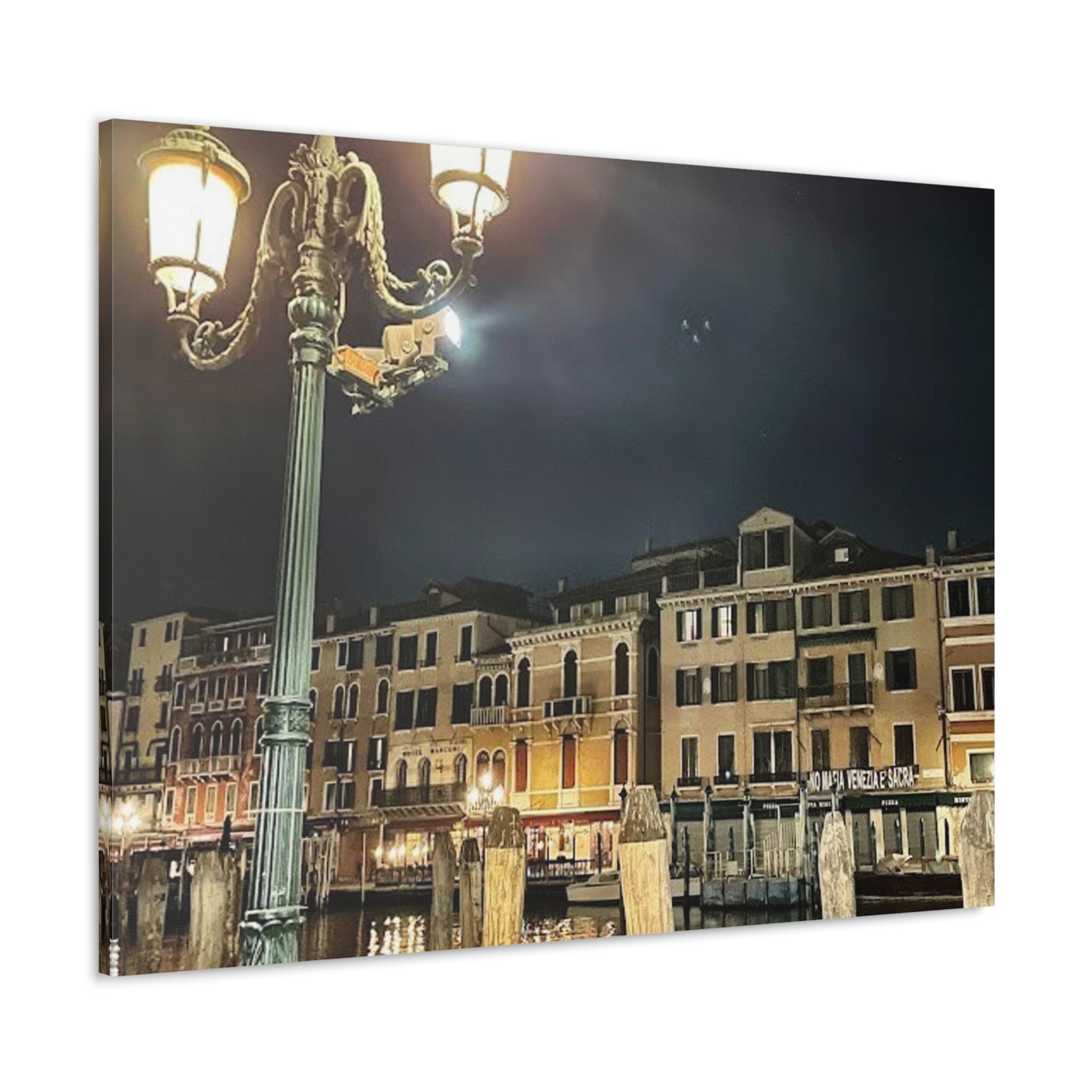 Venice Italy at Night Canvas Wrap