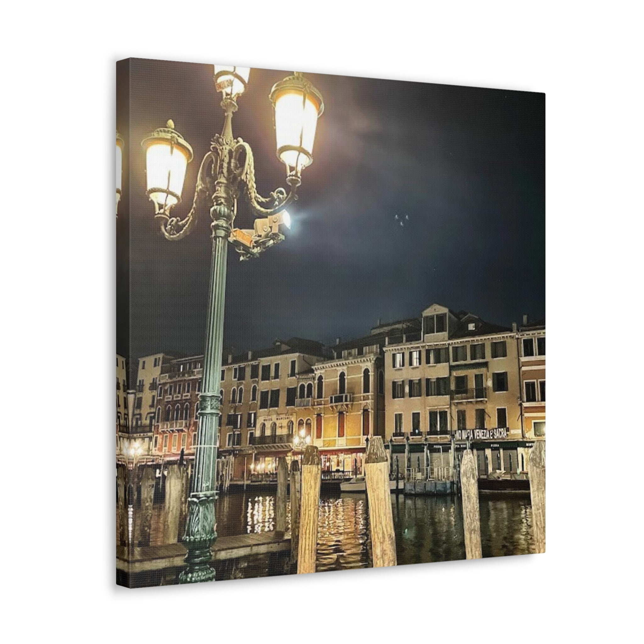 Venice Italy at Night Canvas Wrap