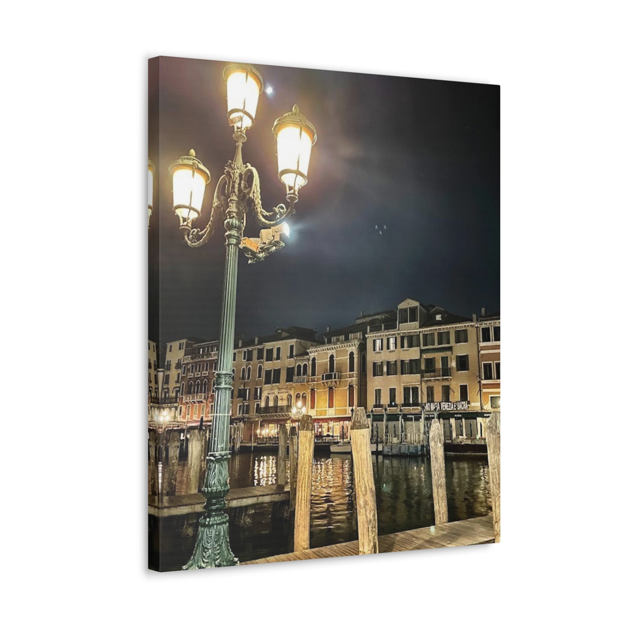 Venice Italy at Night Canvas Wrap