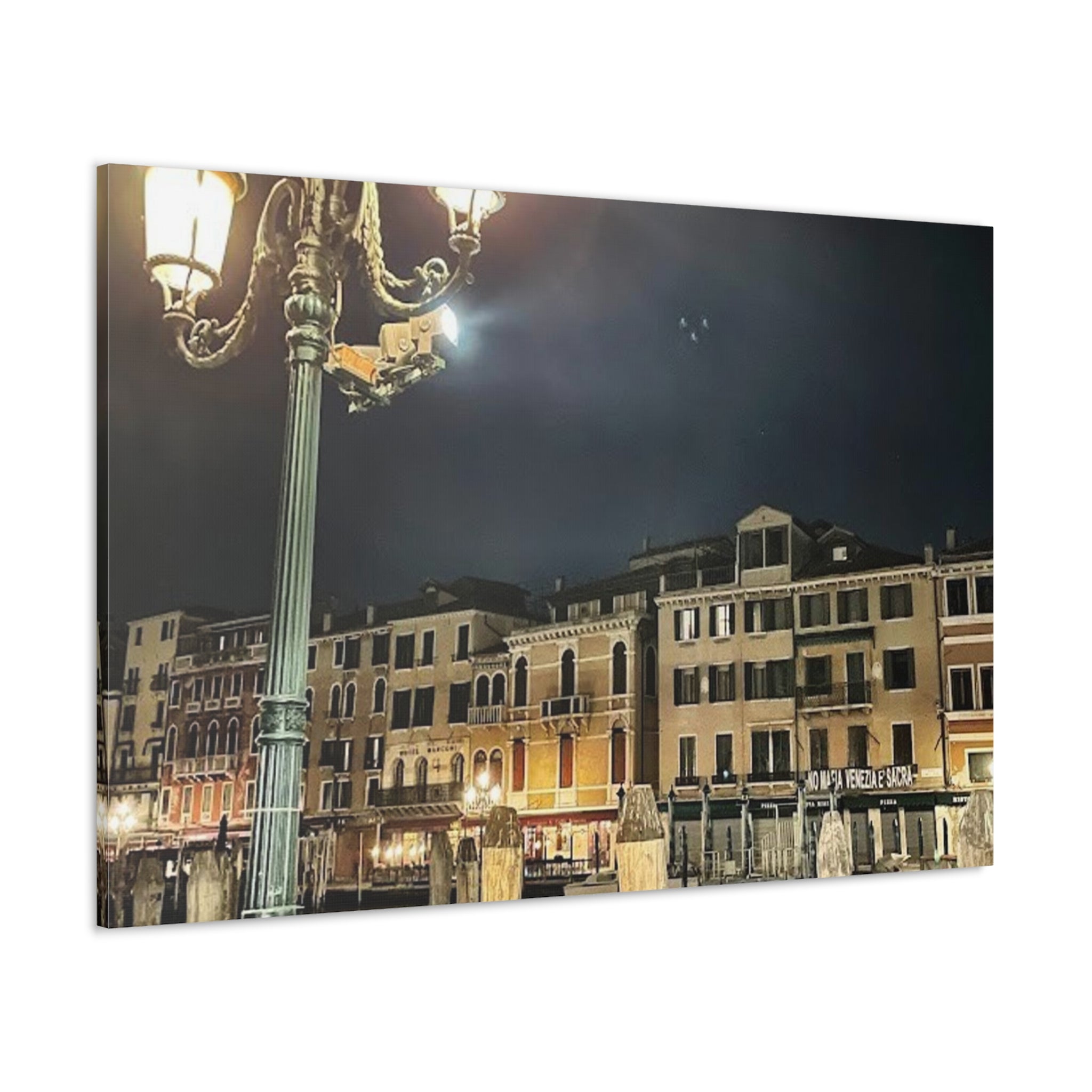 Venice Italy at Night Canvas Wrap