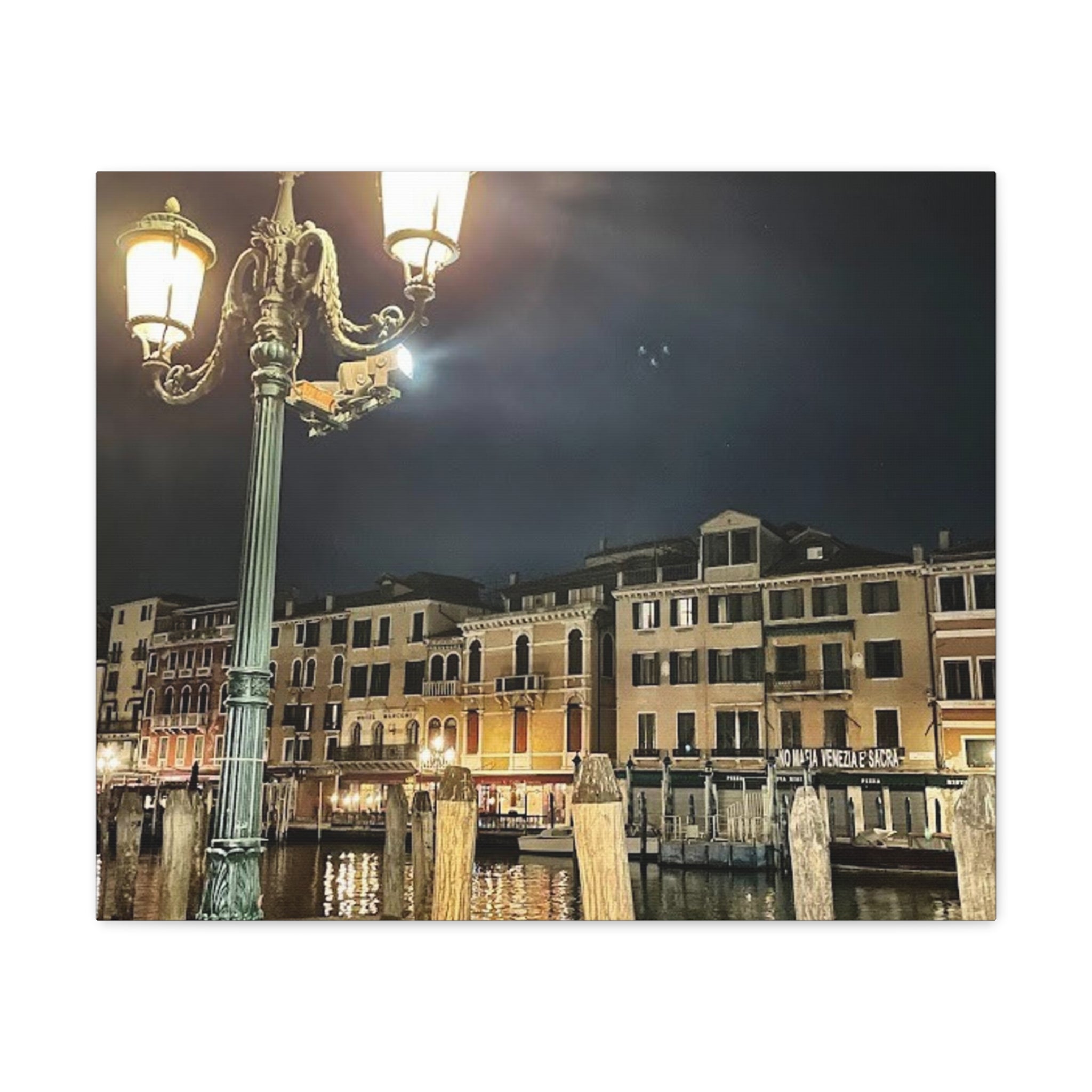 Venice Italy at Night Canvas Wrap