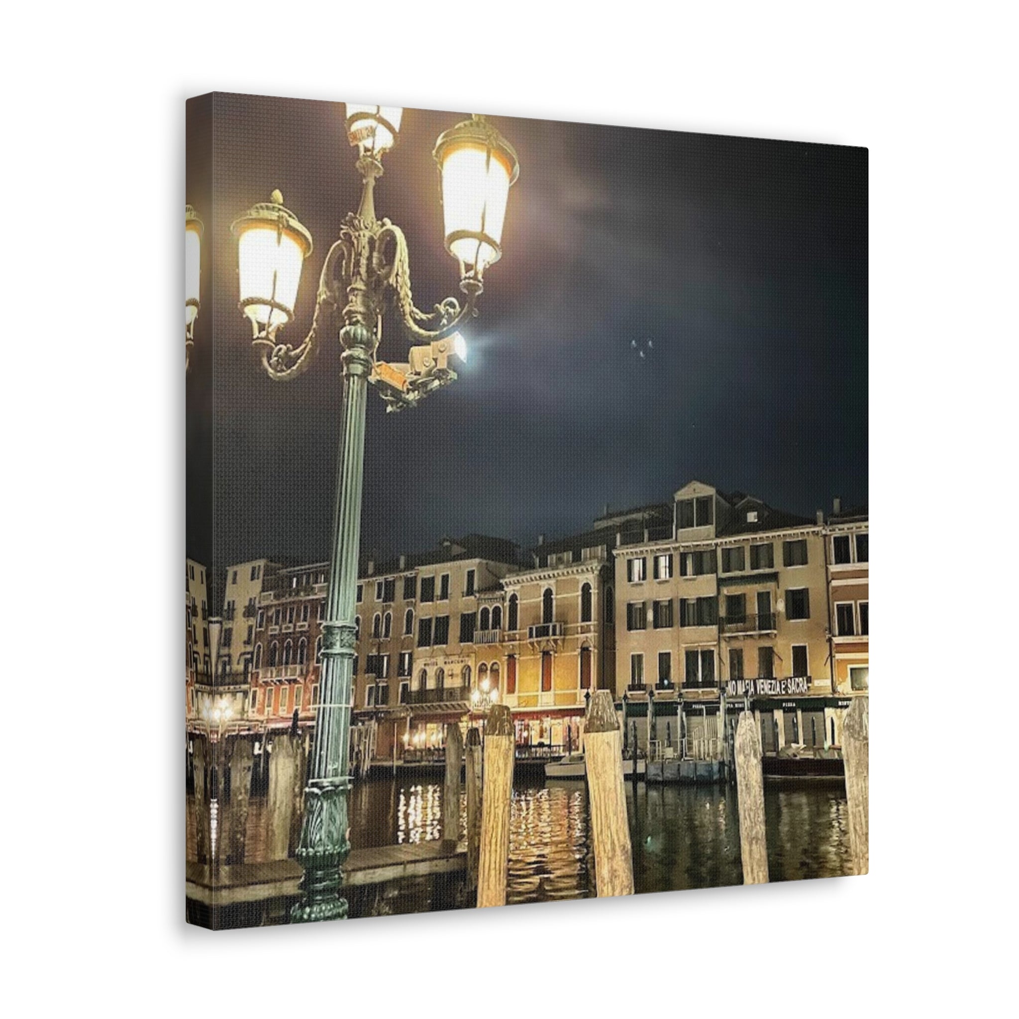 Venice Italy at Night Canvas Wrap