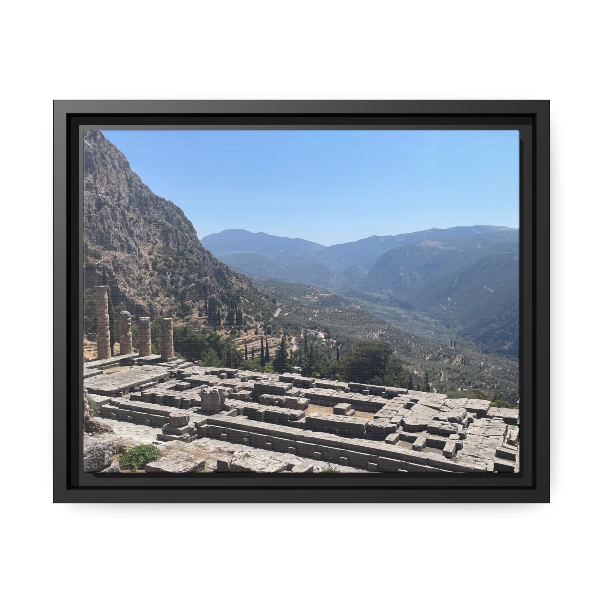Ancient Delphi Greece Matte Canvas, Black Frame