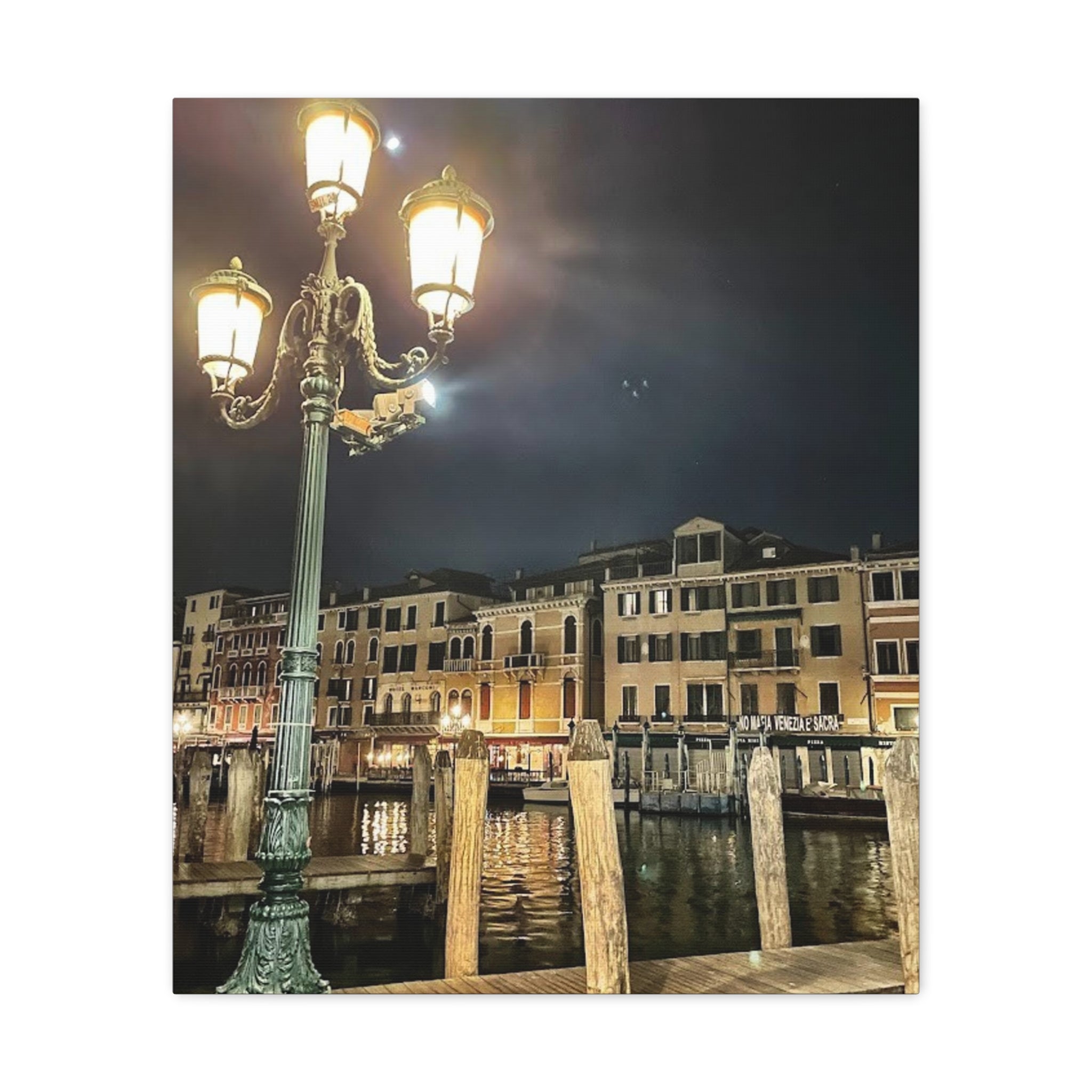 Venice Italy at Night Canvas Wrap