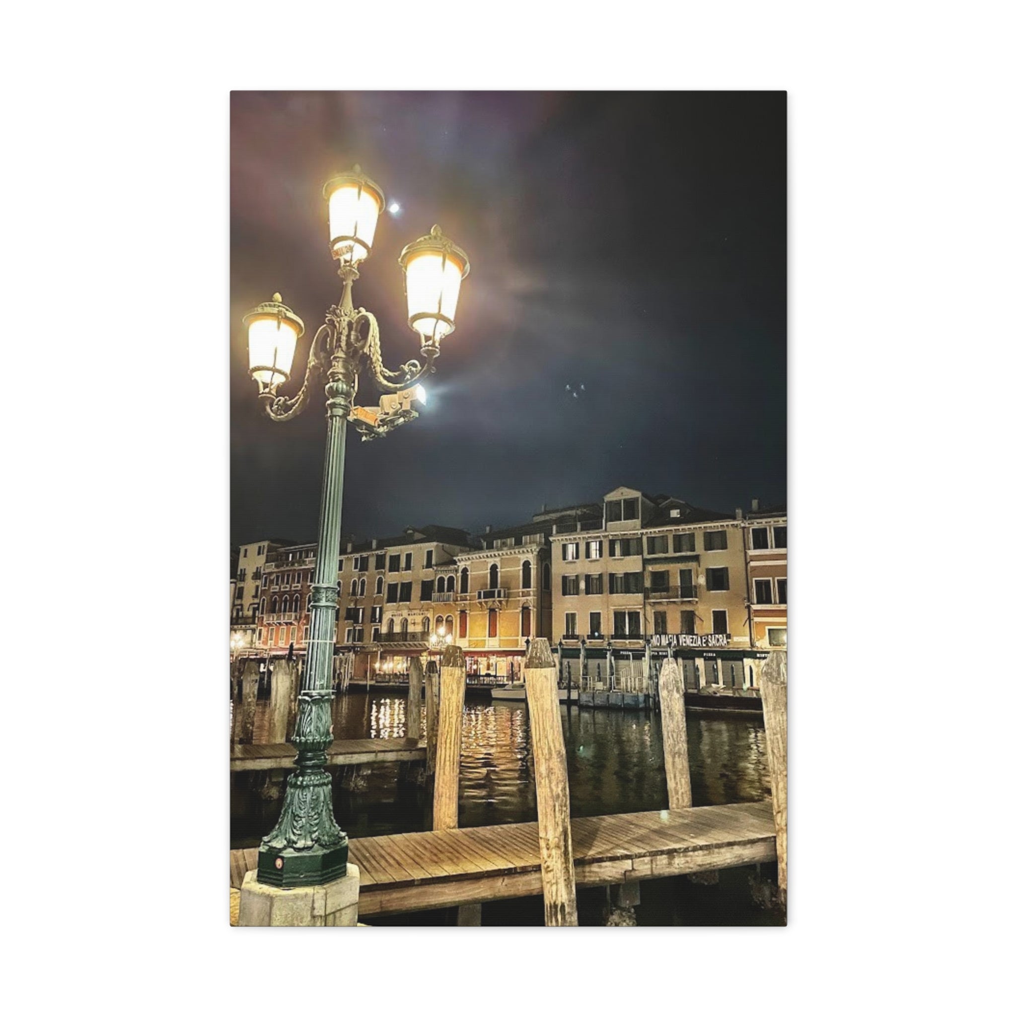 Venice Italy at Night Canvas Wrap