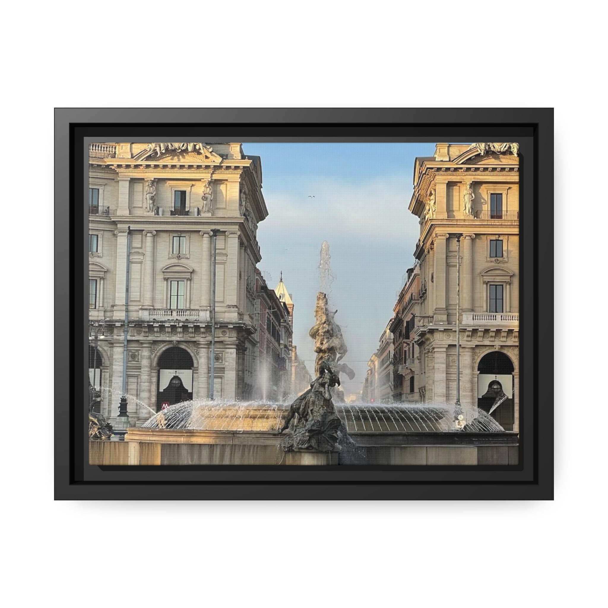 Rome Italy, Matte Canvas, Black Frame