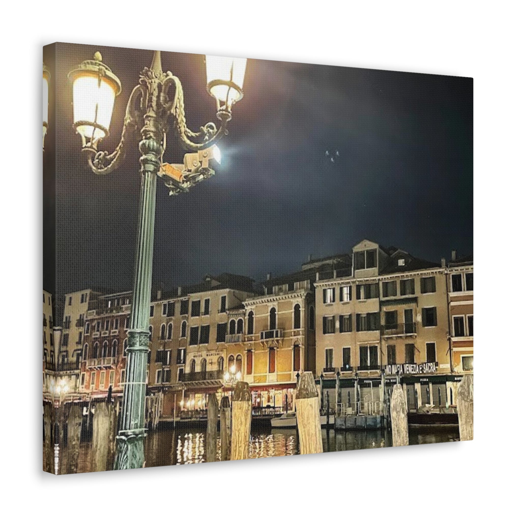 Venice Italy at Night Canvas Wrap