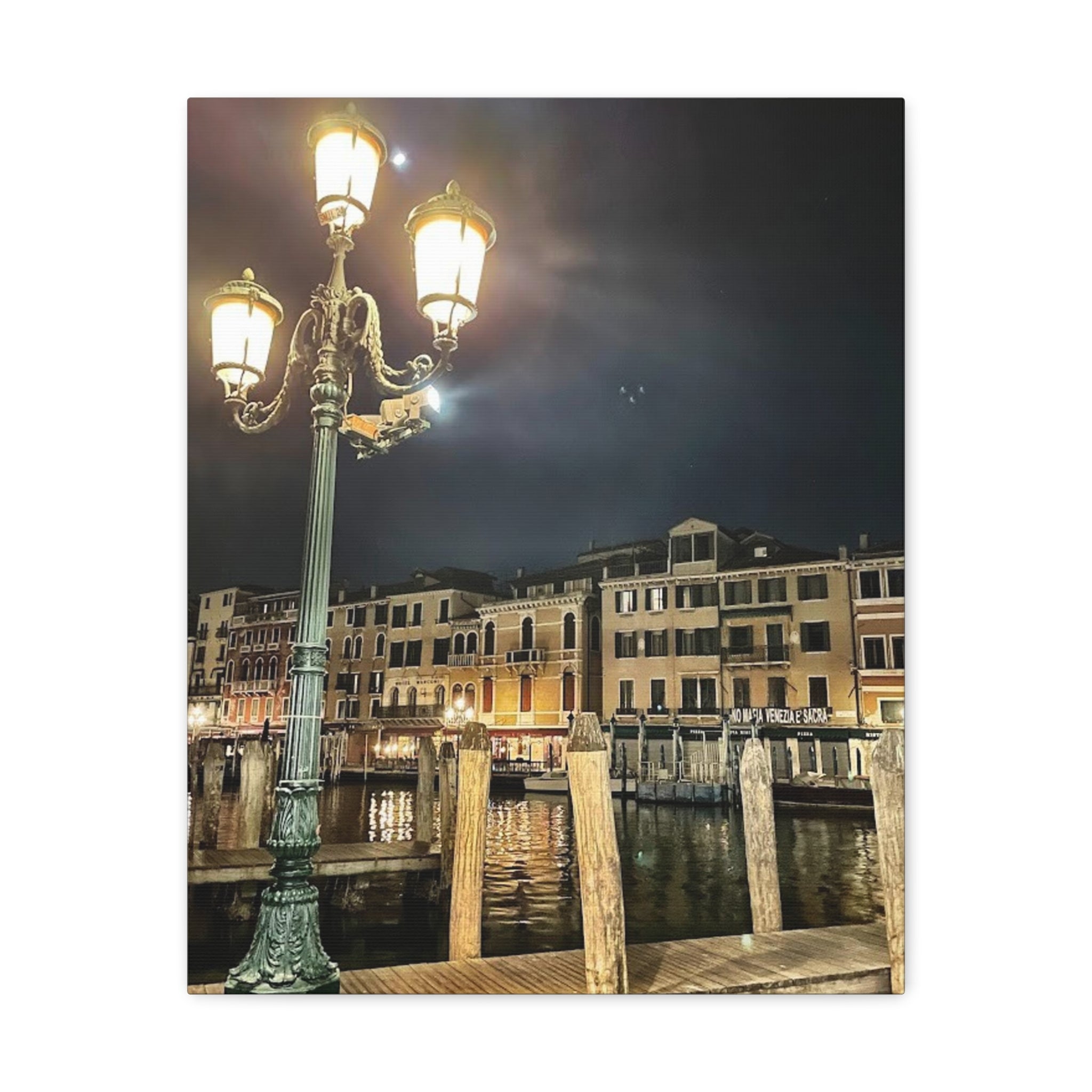 Venice Italy at Night Canvas Wrap