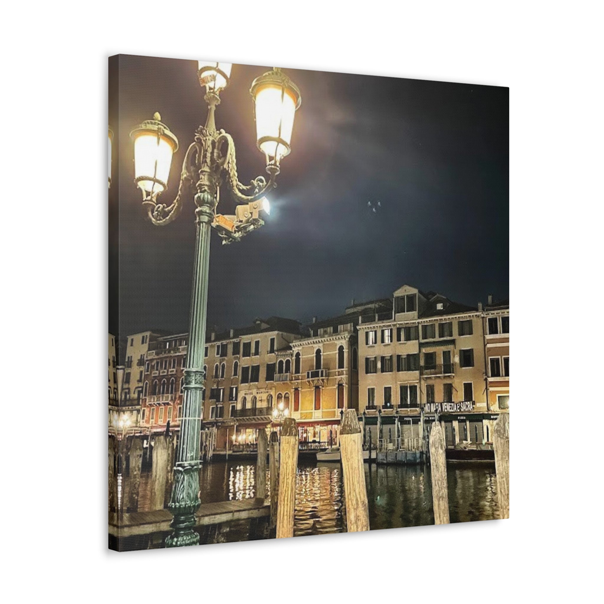 Venice Italy at Night Canvas Wrap