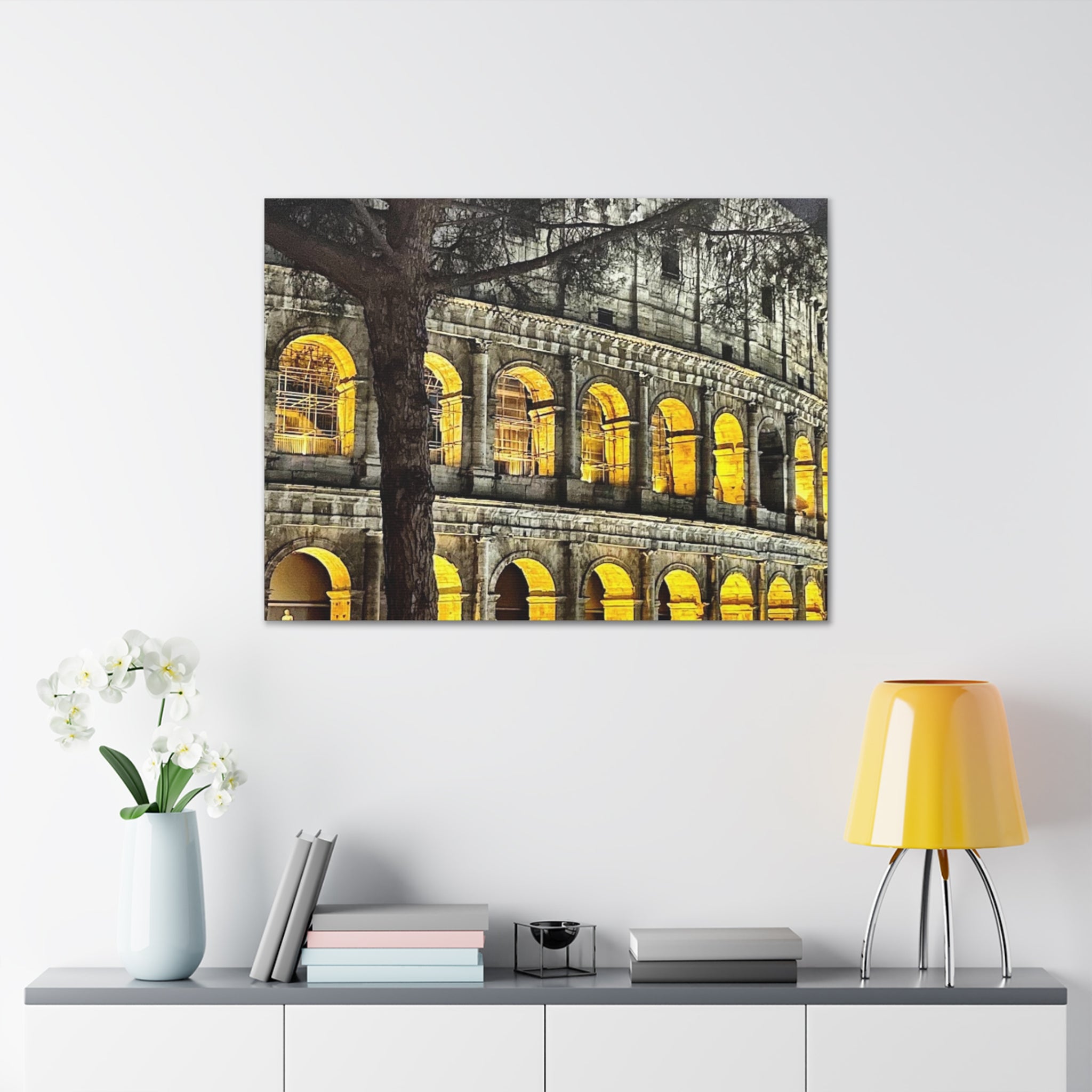 Rome at Night Canvas Wrap