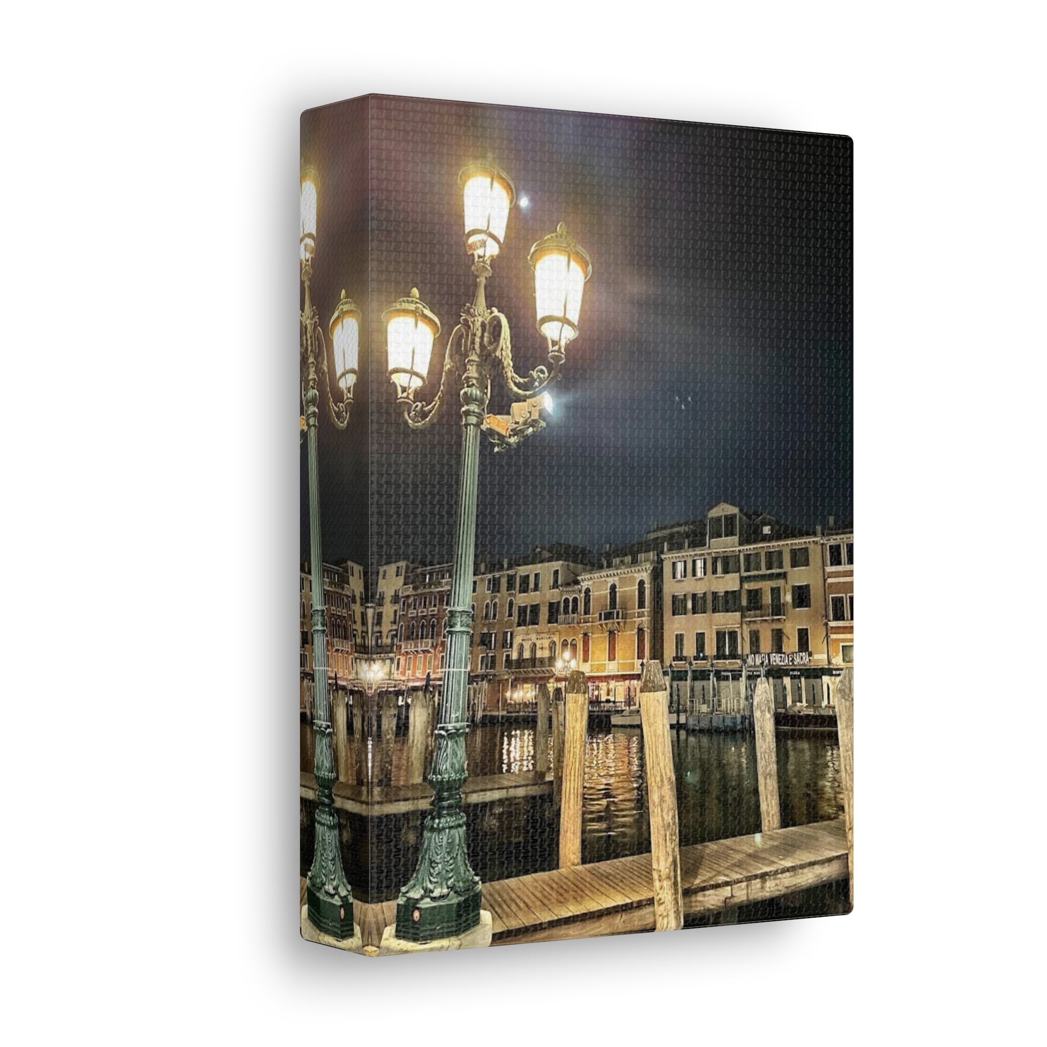 Venice Italy at Night Canvas Wrap