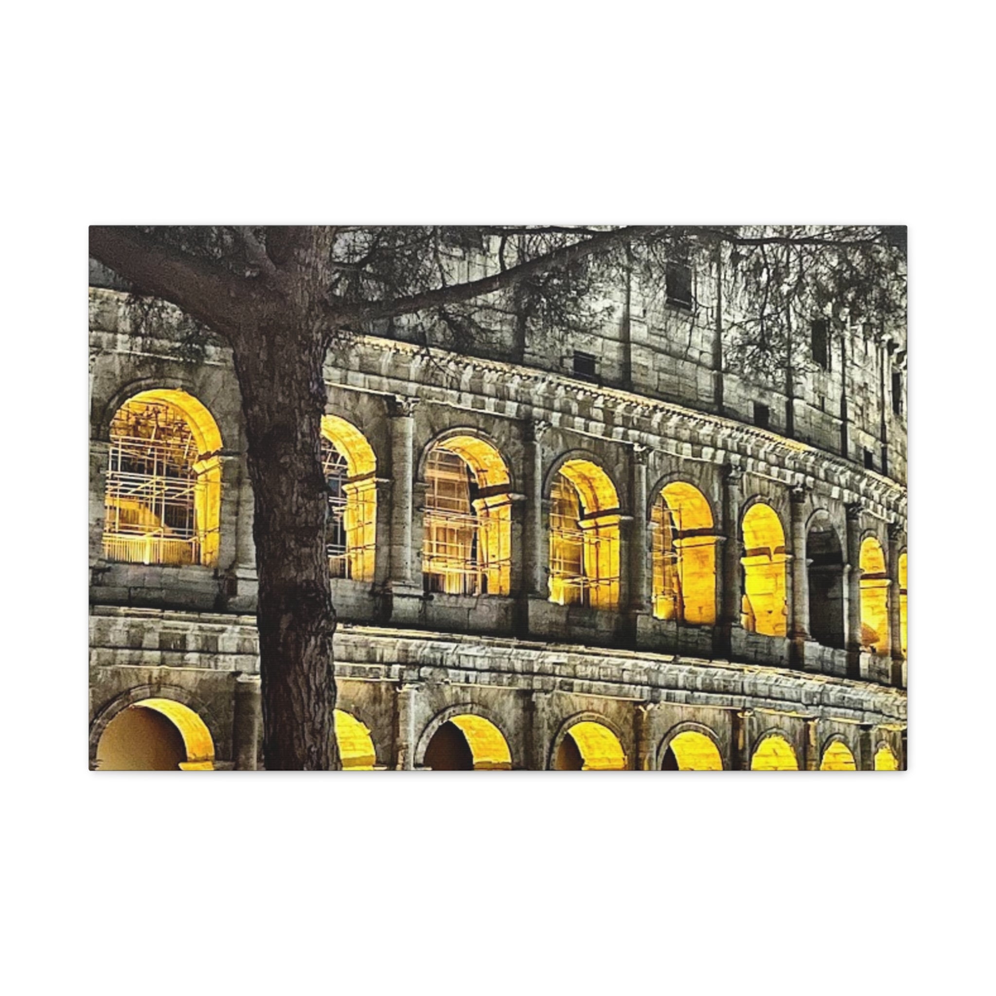 Rome at Night Canvas Wrap