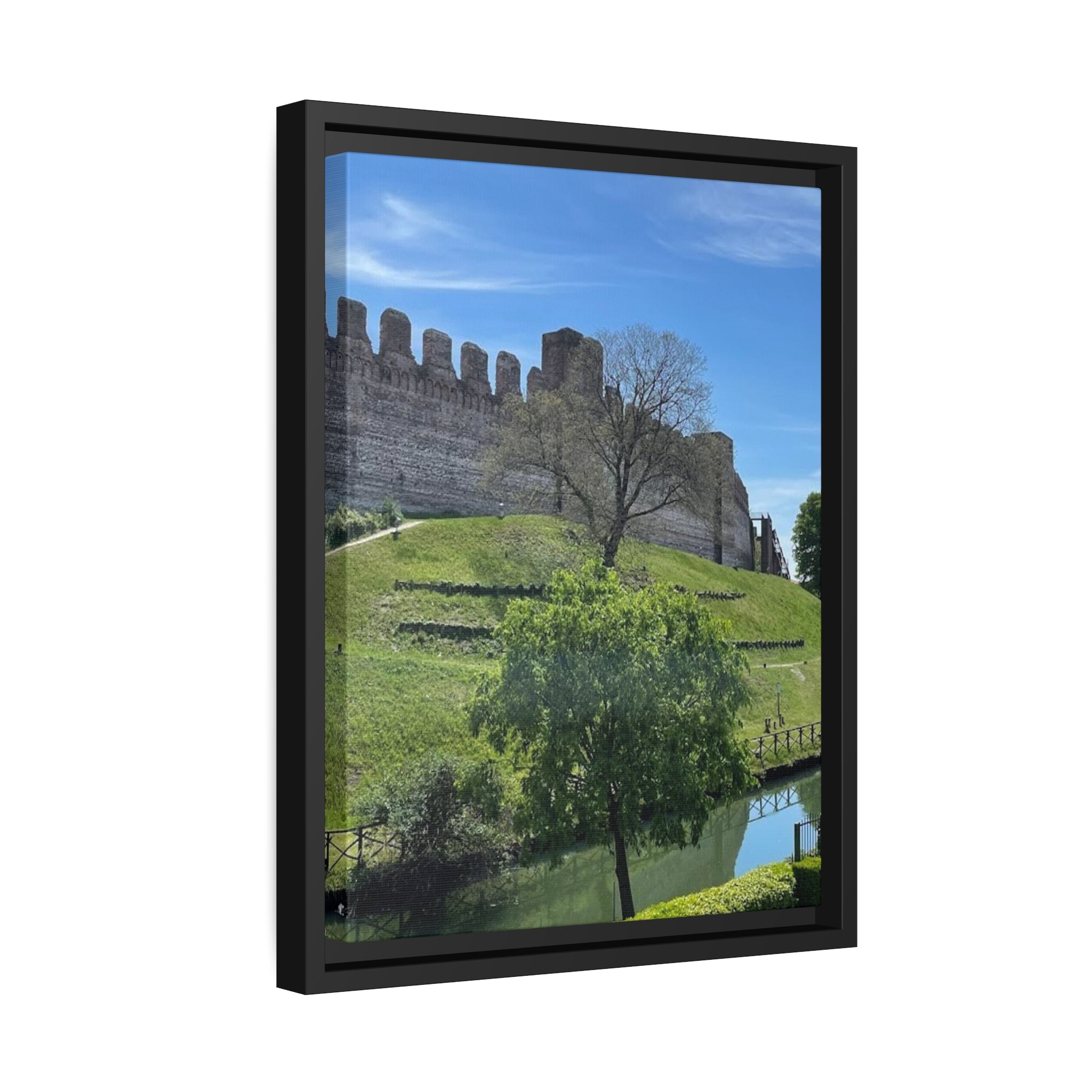Walls of Cittadella Italy, Matte Canvas, Black Frame