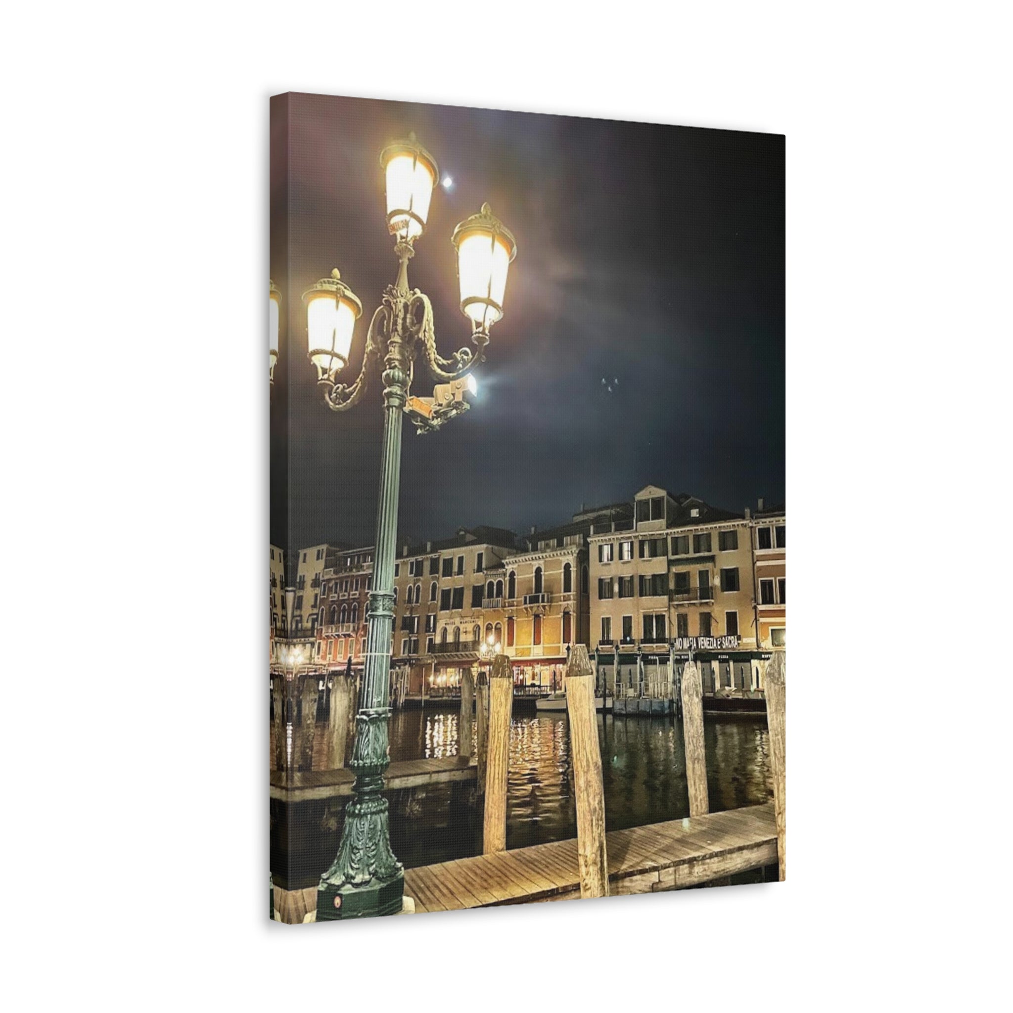 Venice Italy at Night Canvas Wrap