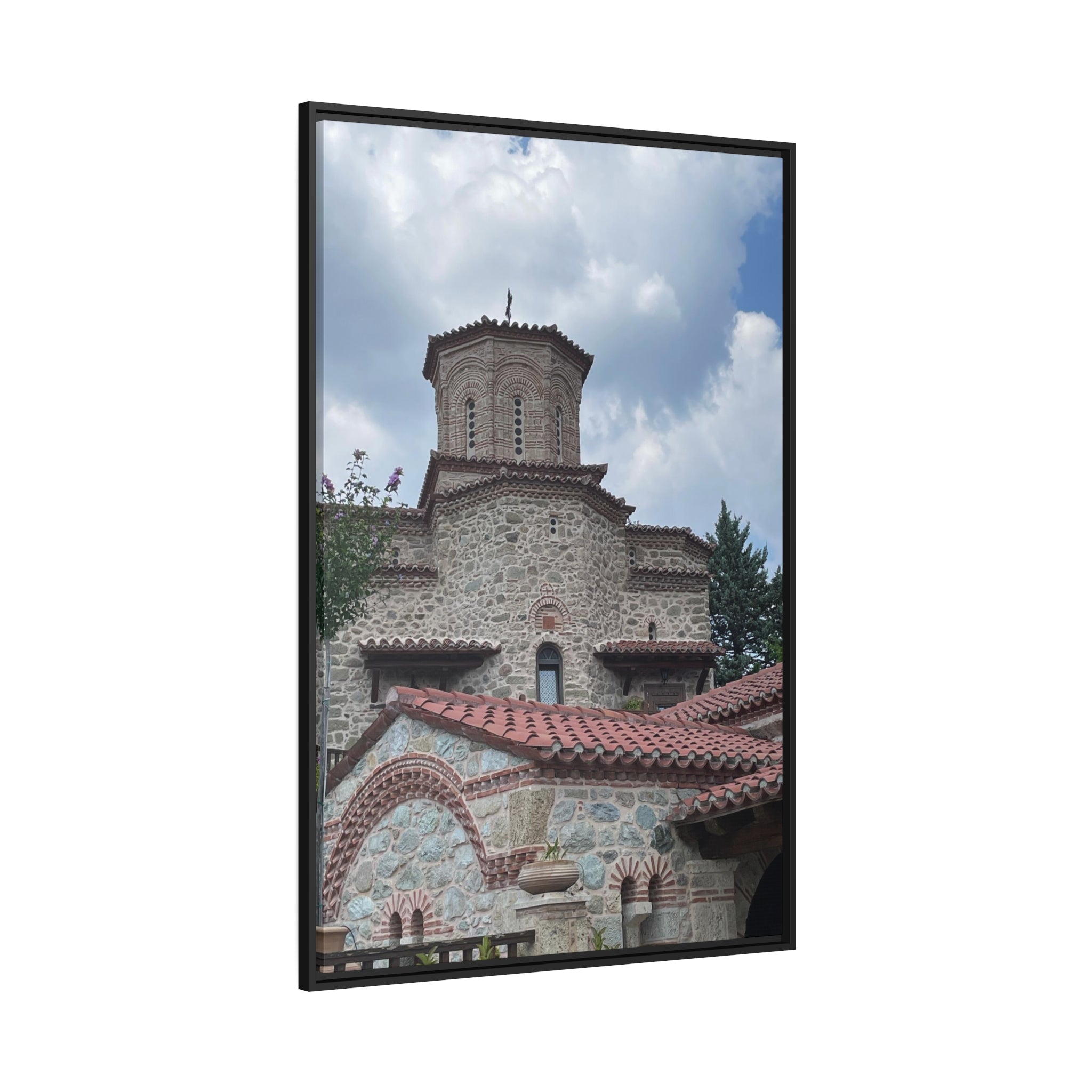 Monastery of Meteora Greece, Matte Canvas, Black Frame