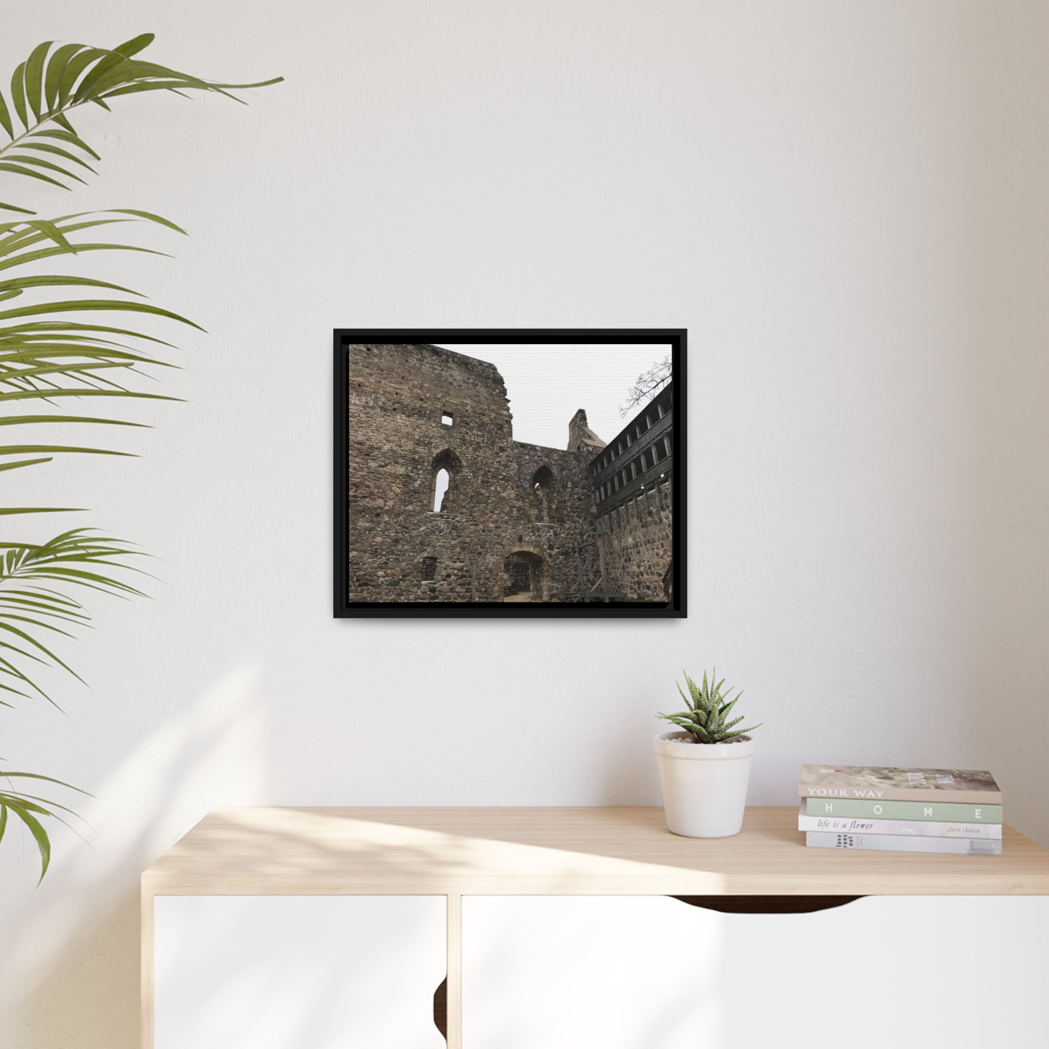 Latvian Castle Matte Canvas, Black Frame
