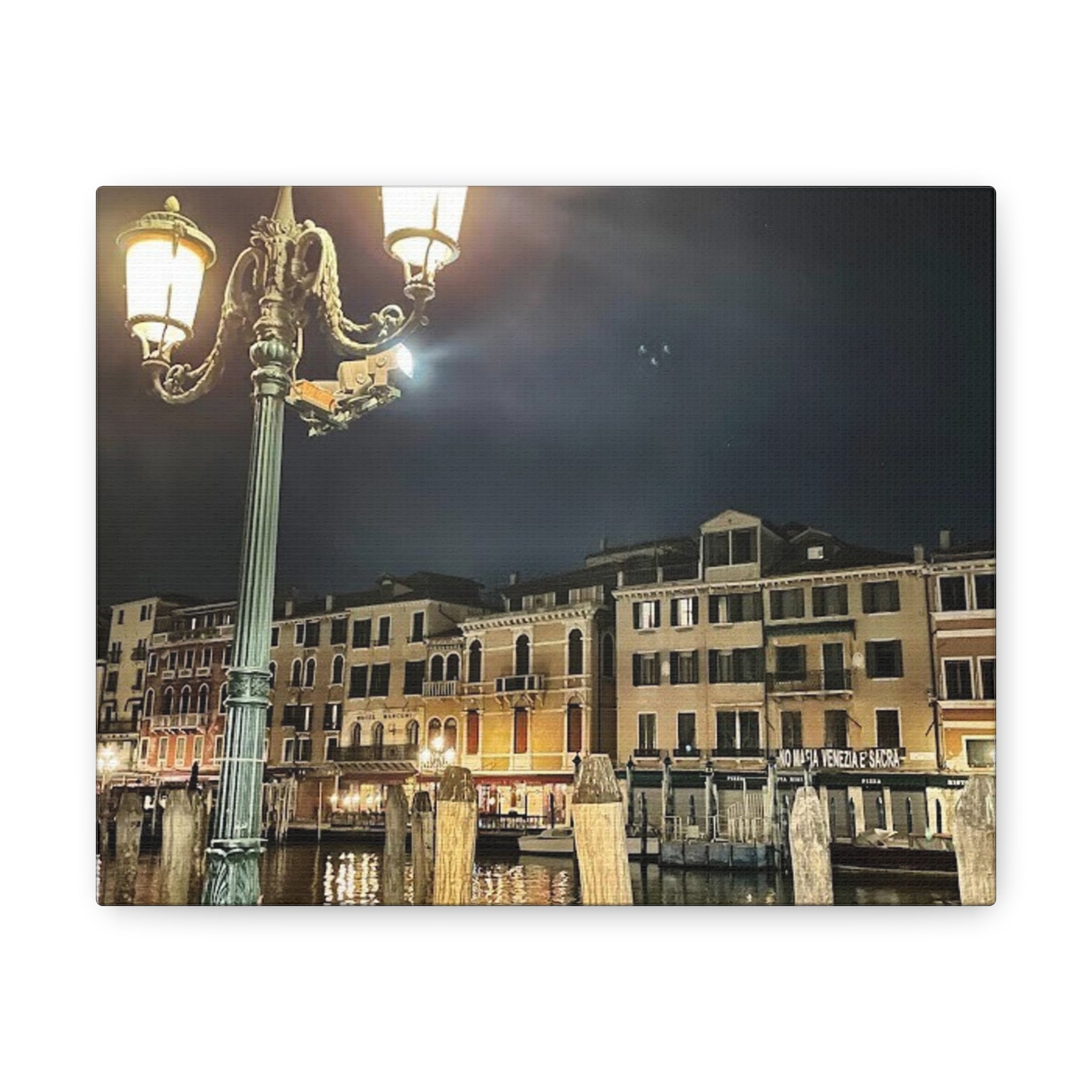 Venice Italy at Night Canvas Wrap