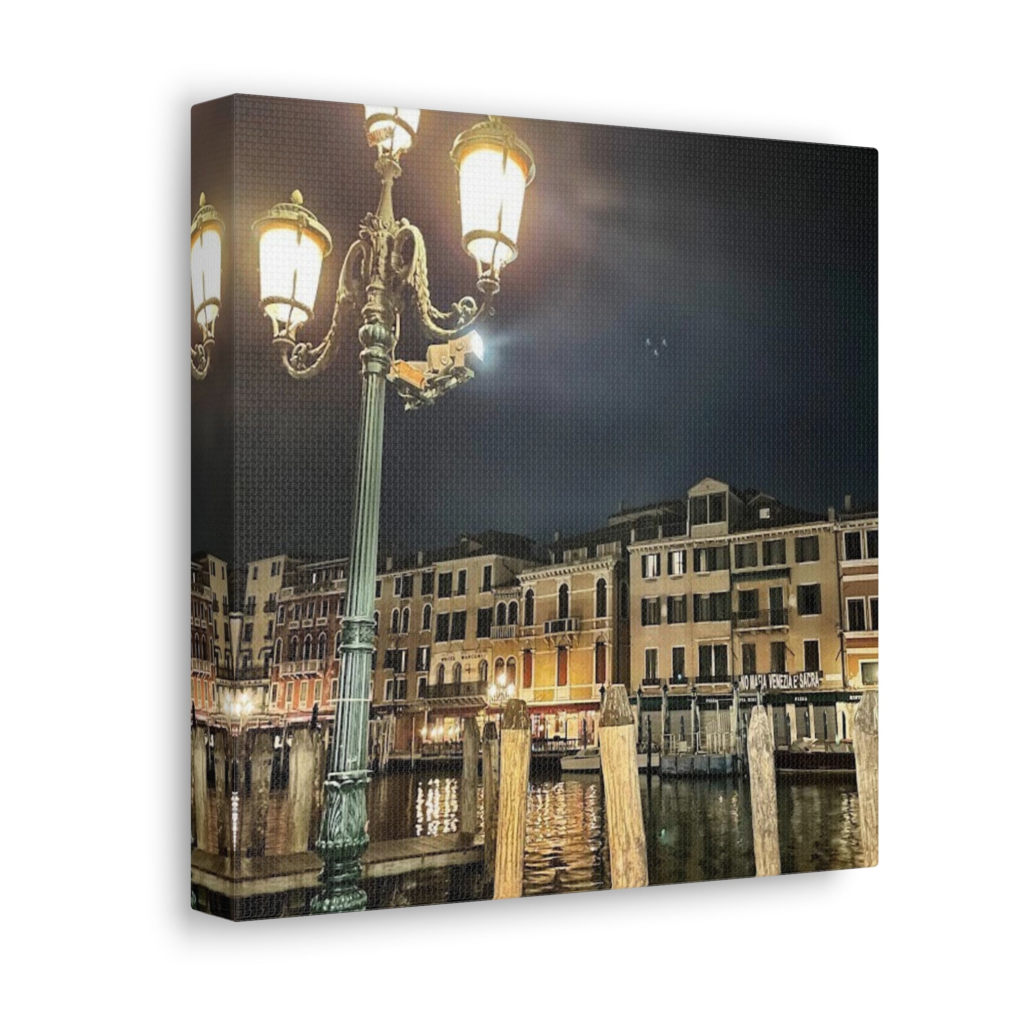 Venice Italy at Night Canvas Wrap