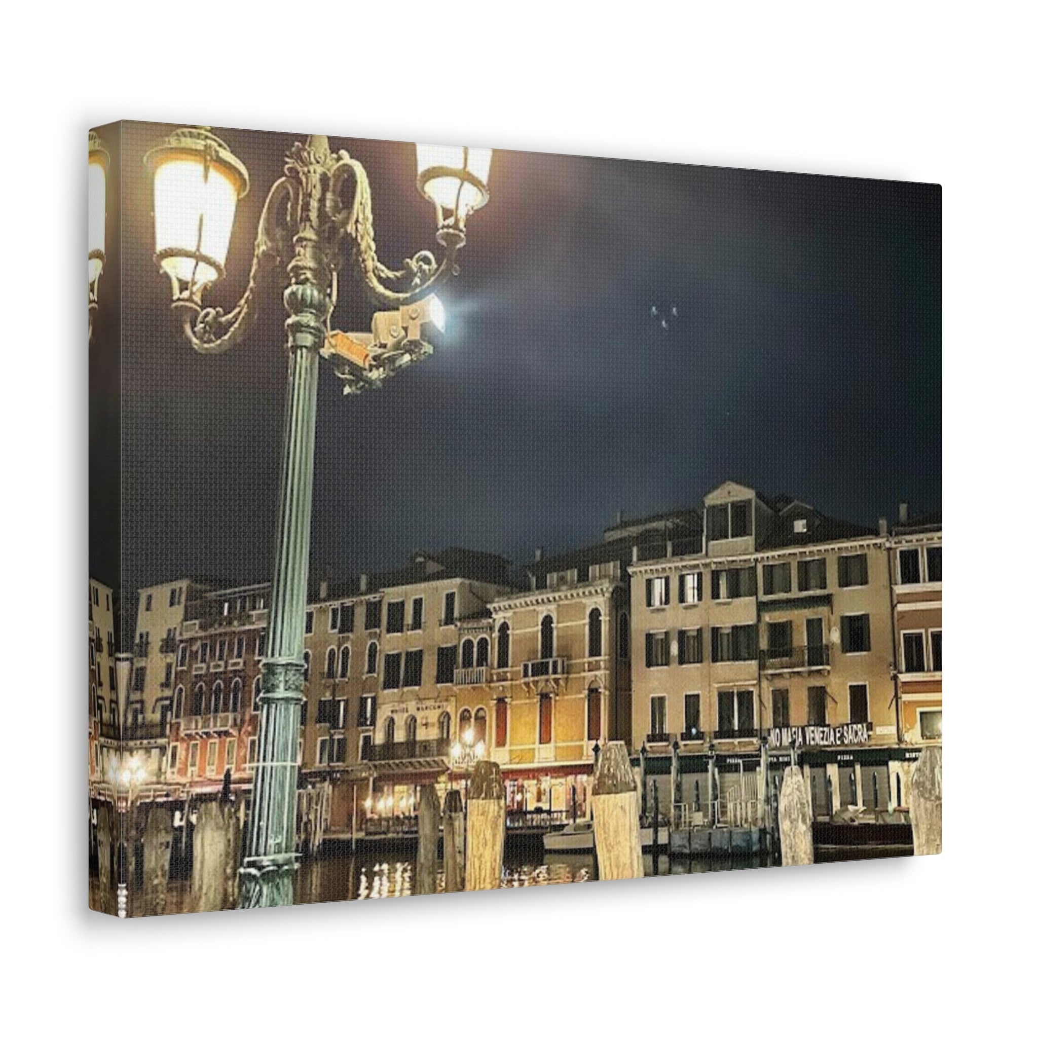 Venice Italy at Night Canvas Wrap