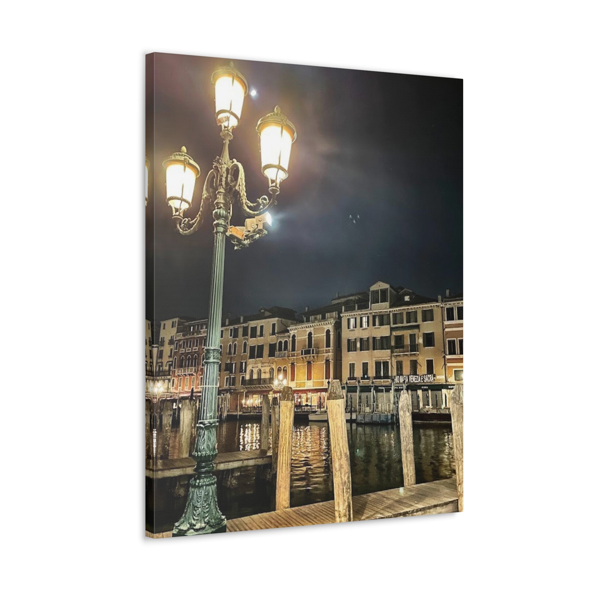 Venice Italy at Night Canvas Wrap