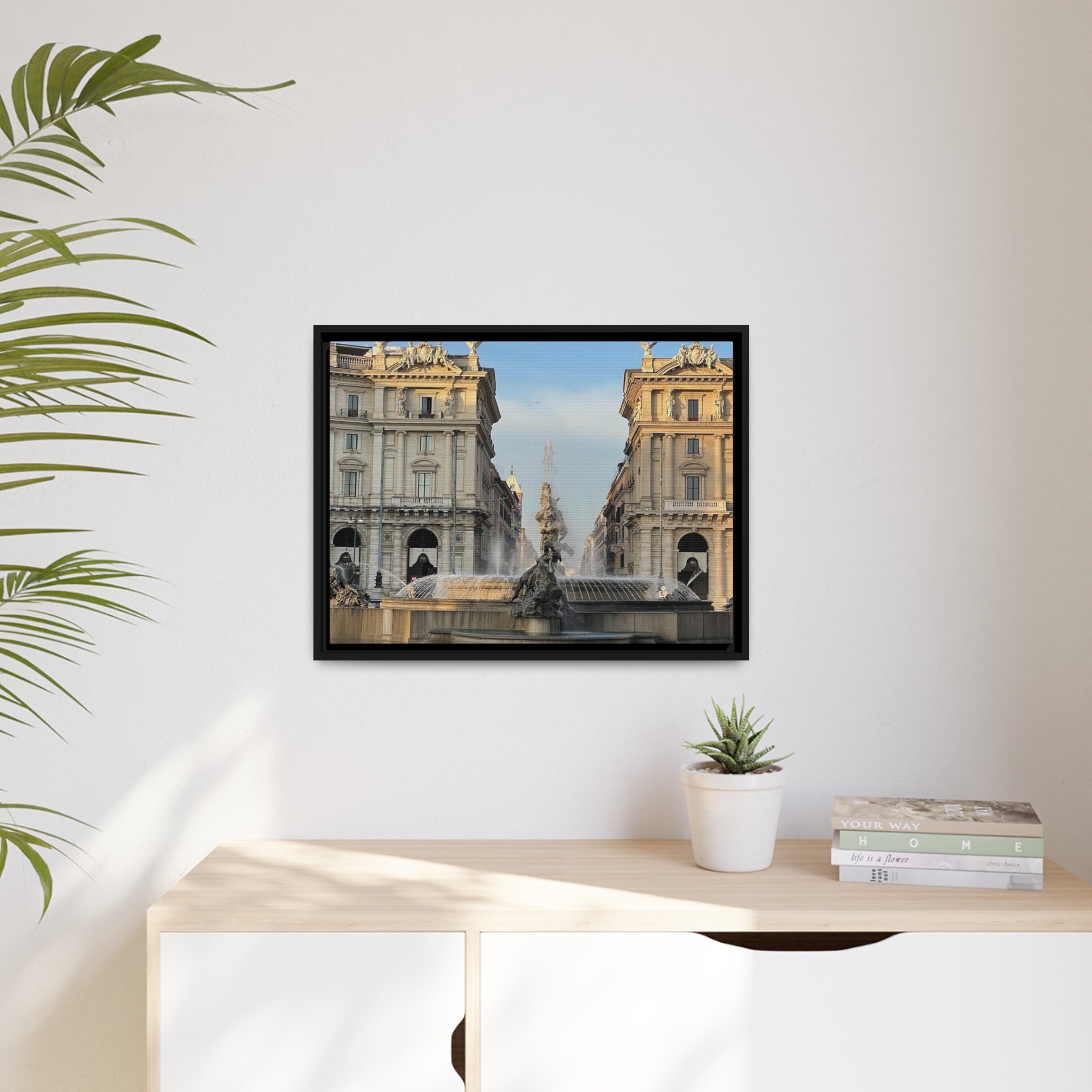 Rome Italy, Matte Canvas, Black Frame