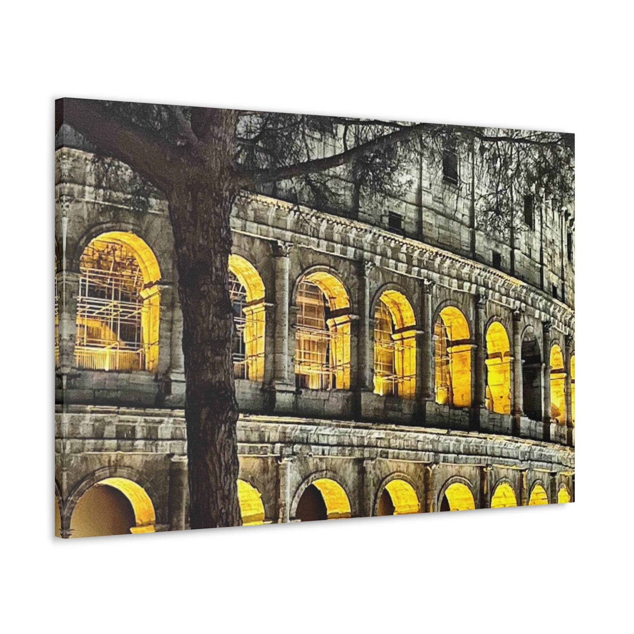 Rome at Night Canvas Wrap