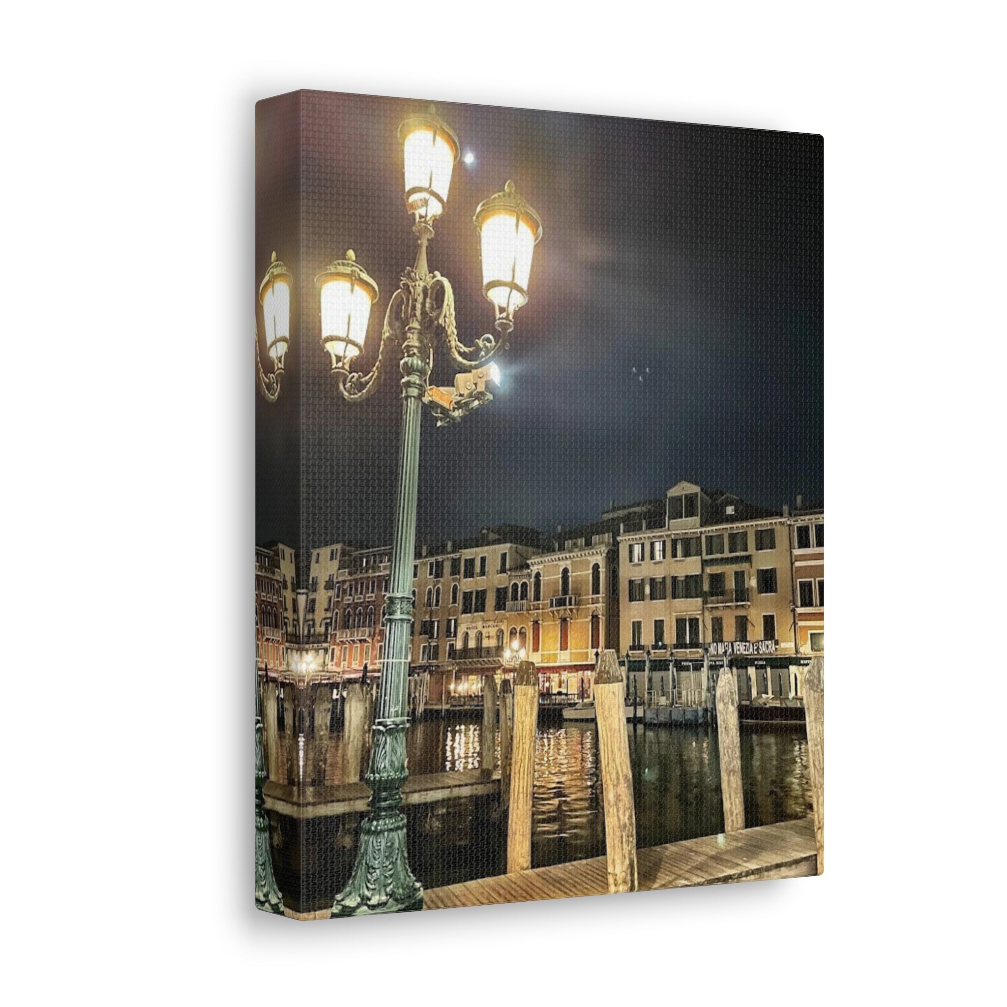 Venice Italy at Night Canvas Wrap