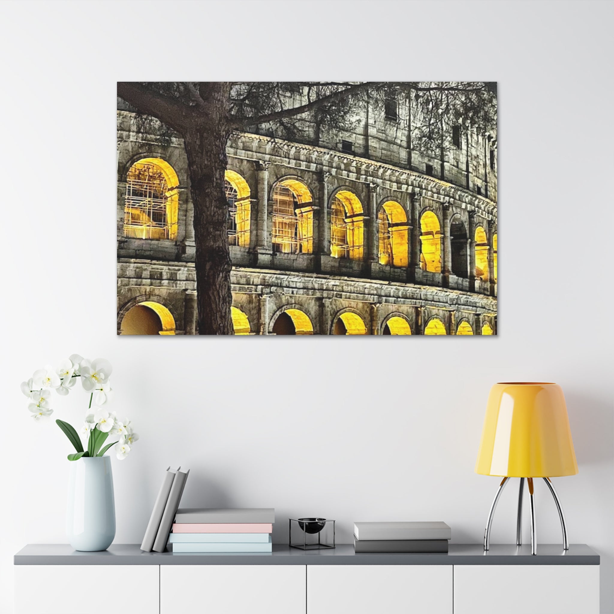 Rome at Night Canvas Wrap