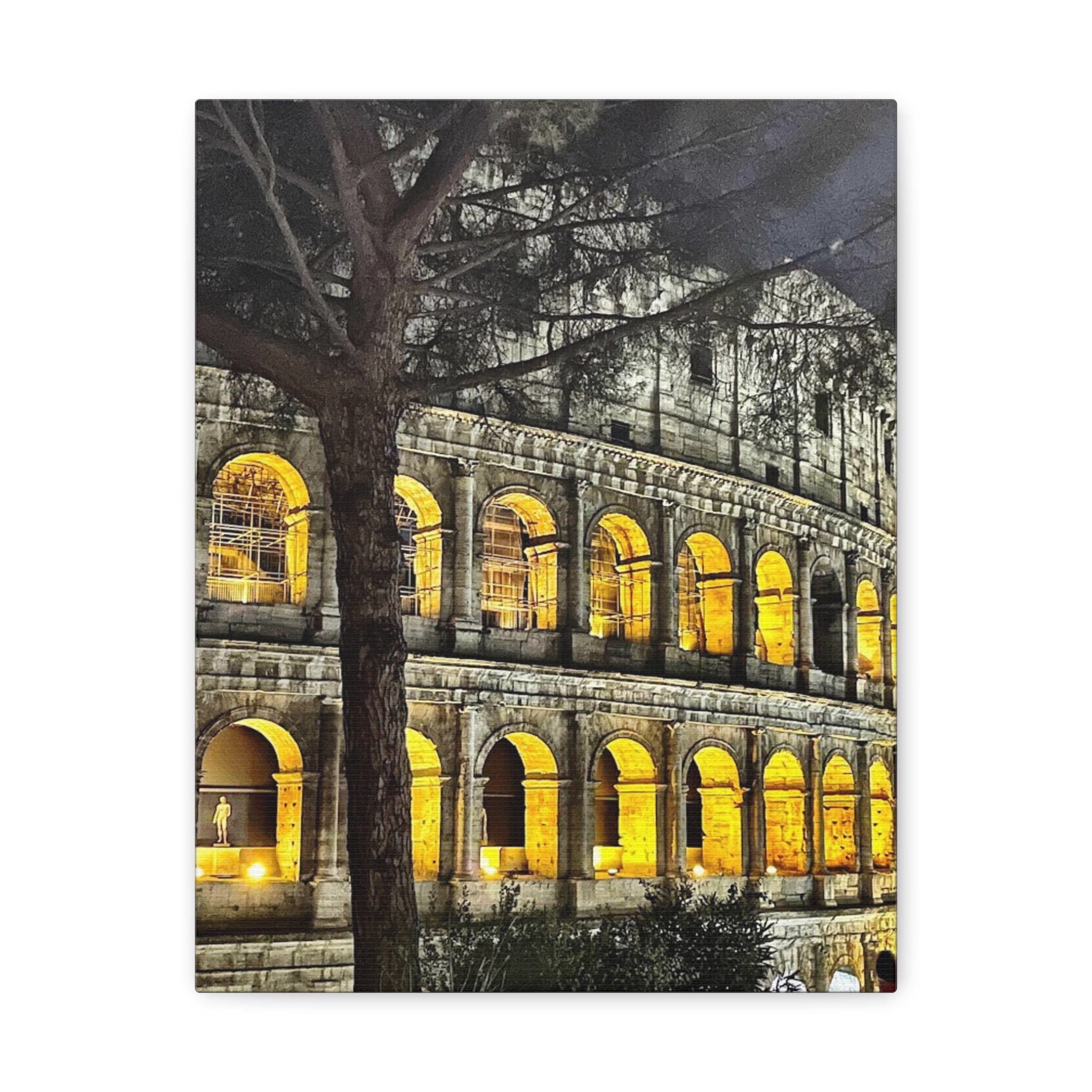 Rome at Night Canvas Wrap