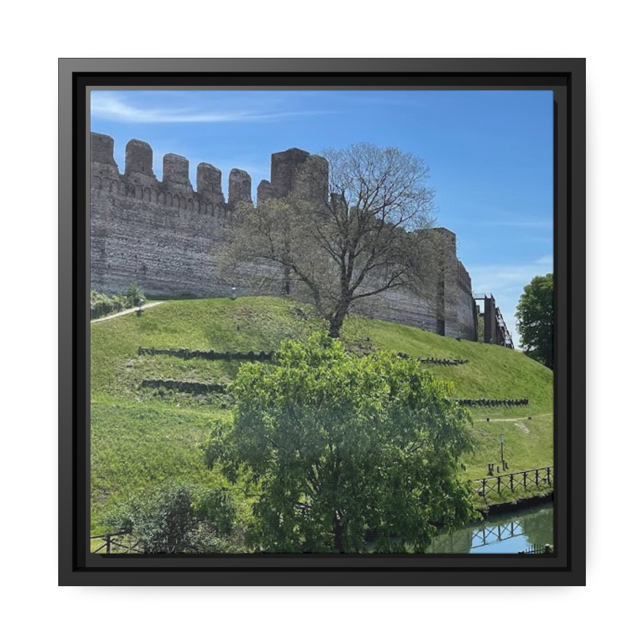 Walls of Cittadella Italy, Matte Canvas, Black Frame