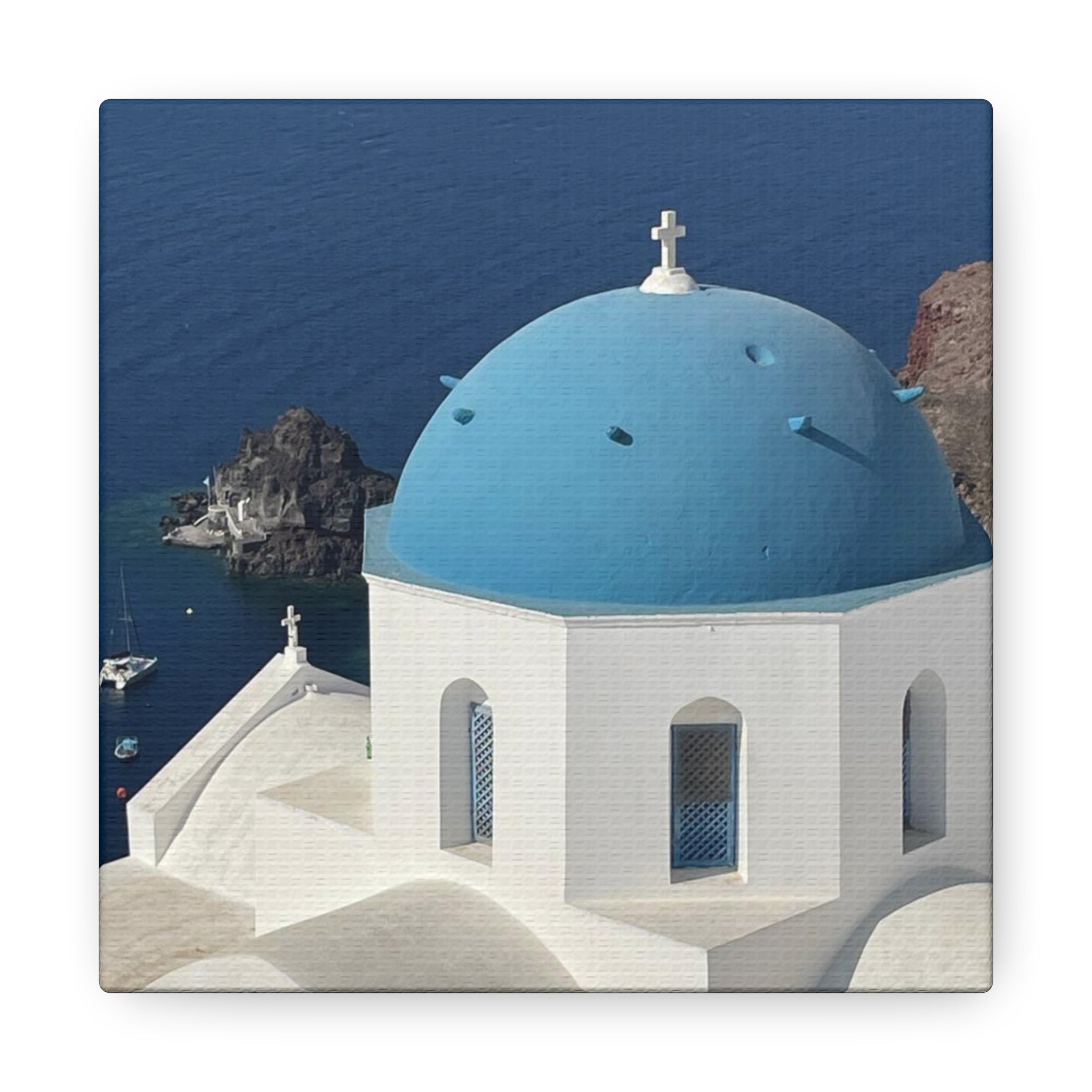 Santorini Greece Canvas Wrap