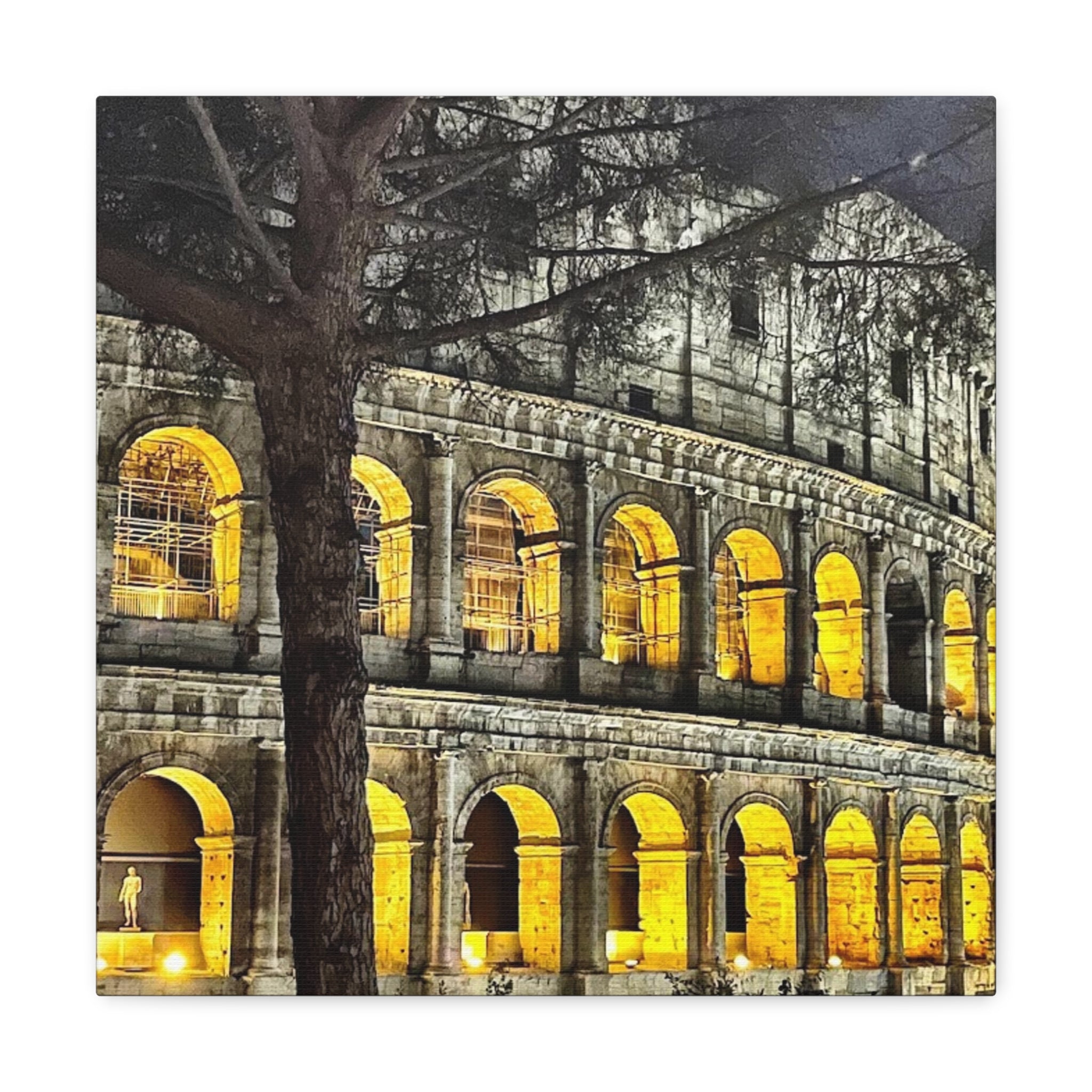 Rome at Night Canvas Wrap