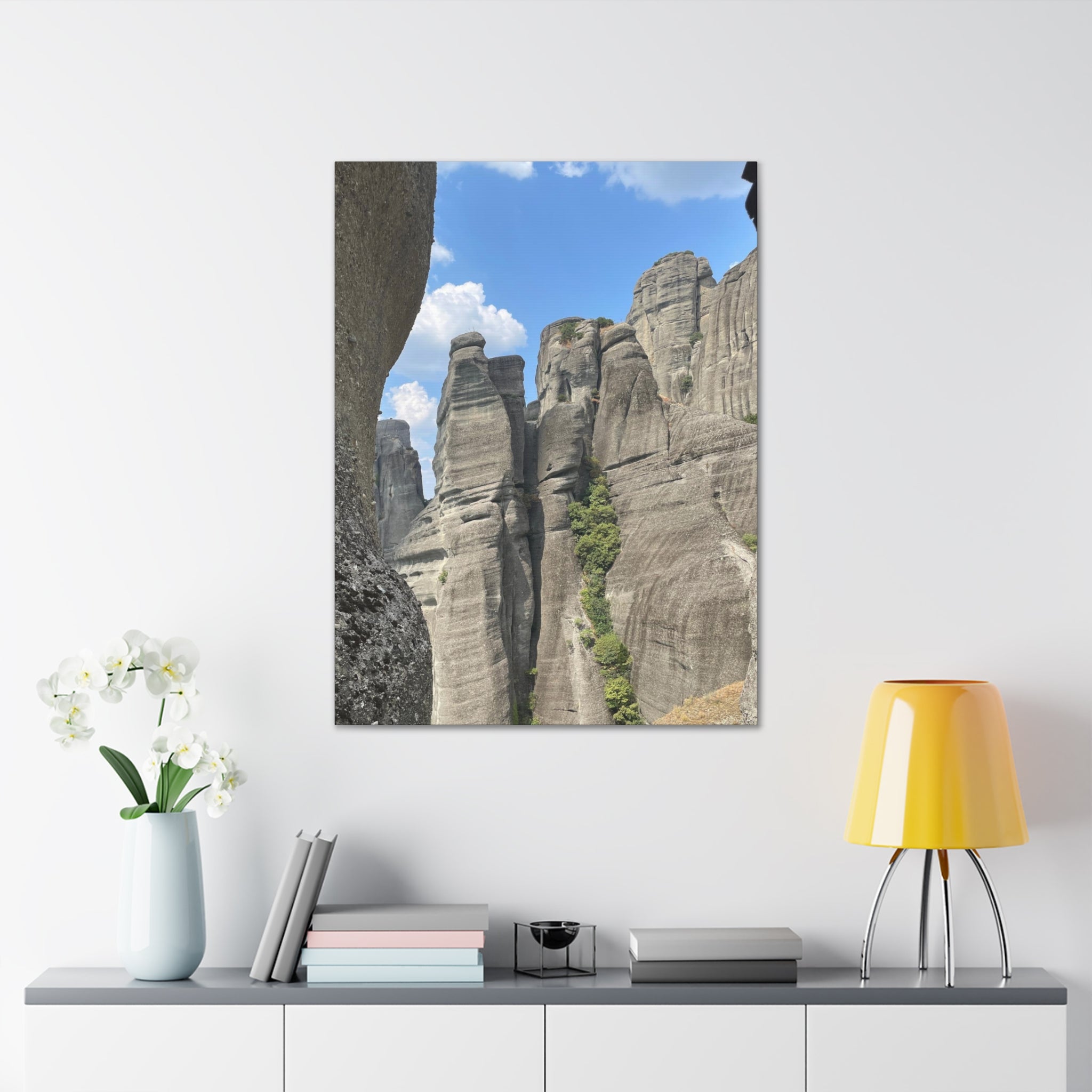 Meteora Mountains Greece Canvas Wrap