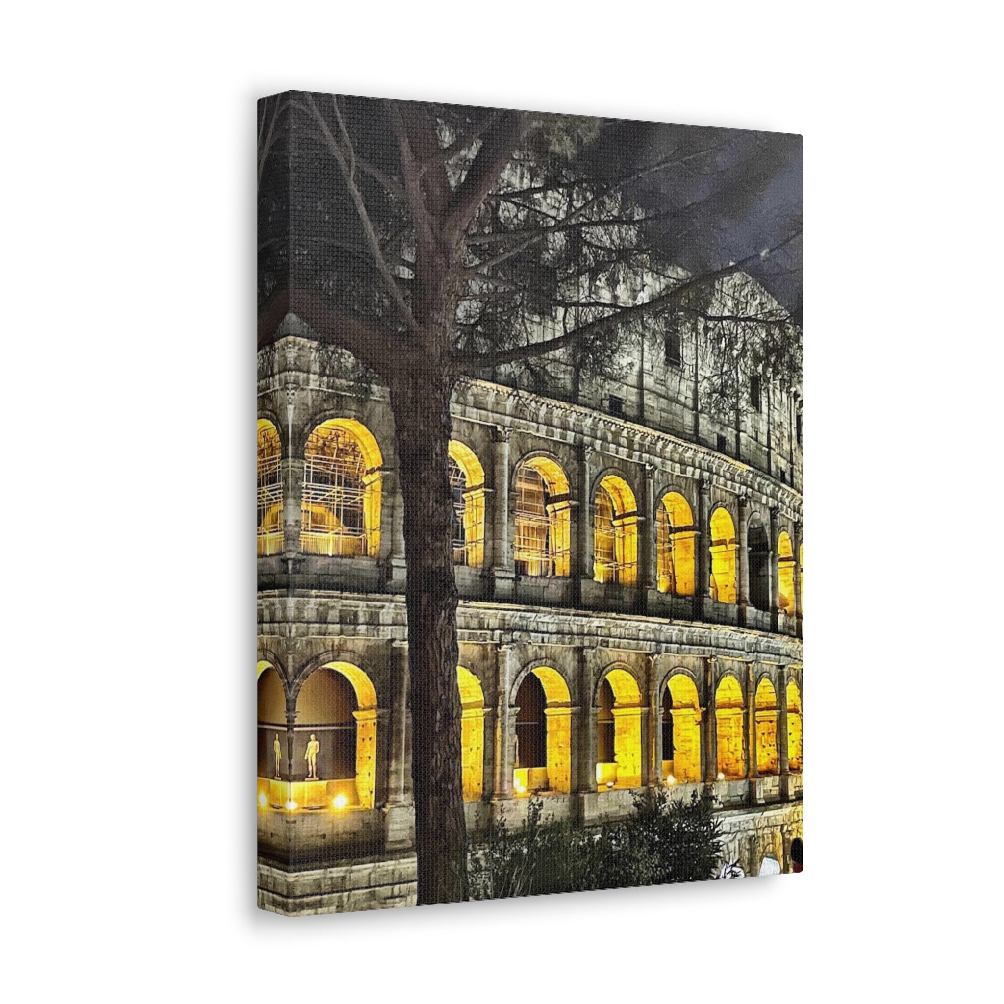 Rome at Night Canvas Wrap