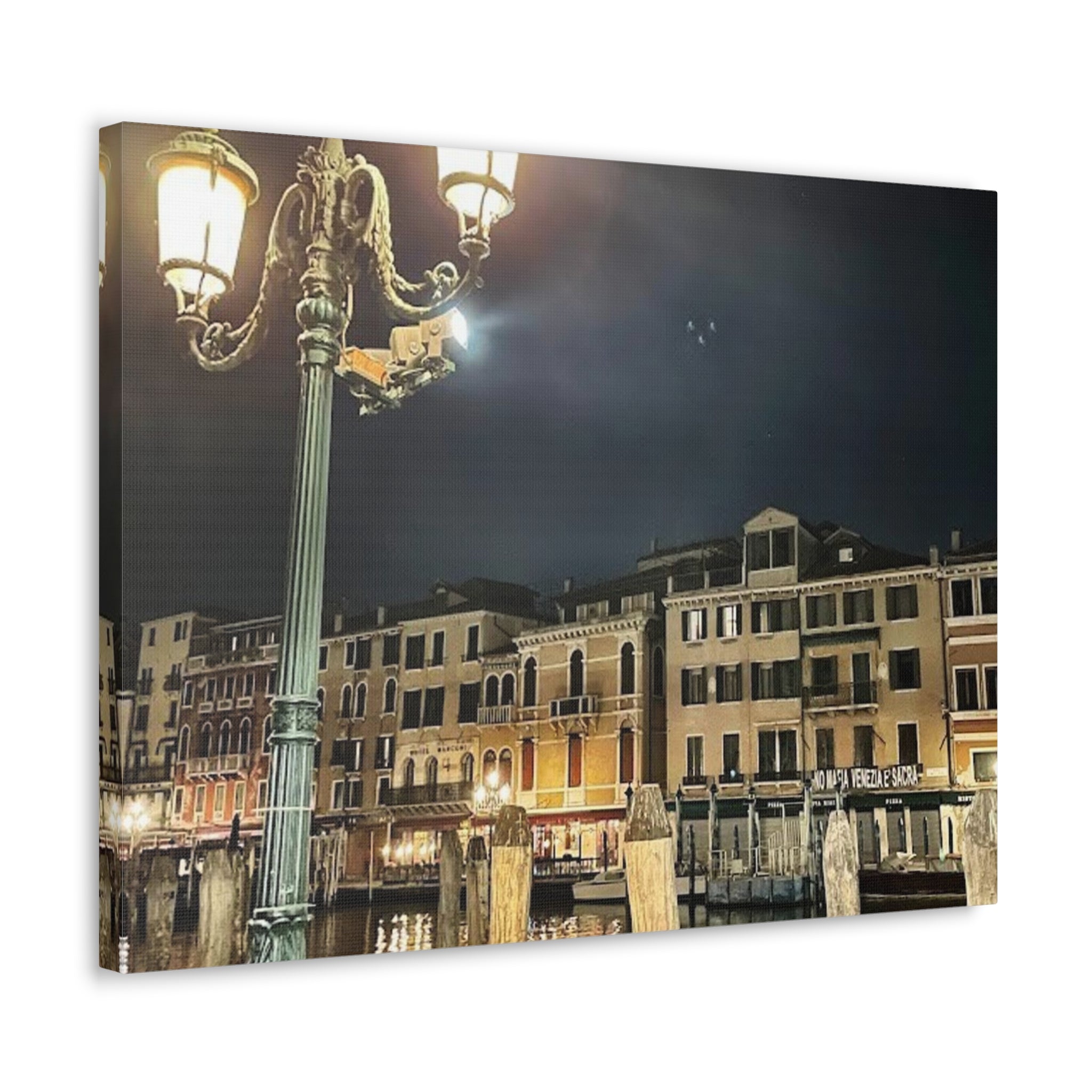 Venice Italy at Night Canvas Wrap