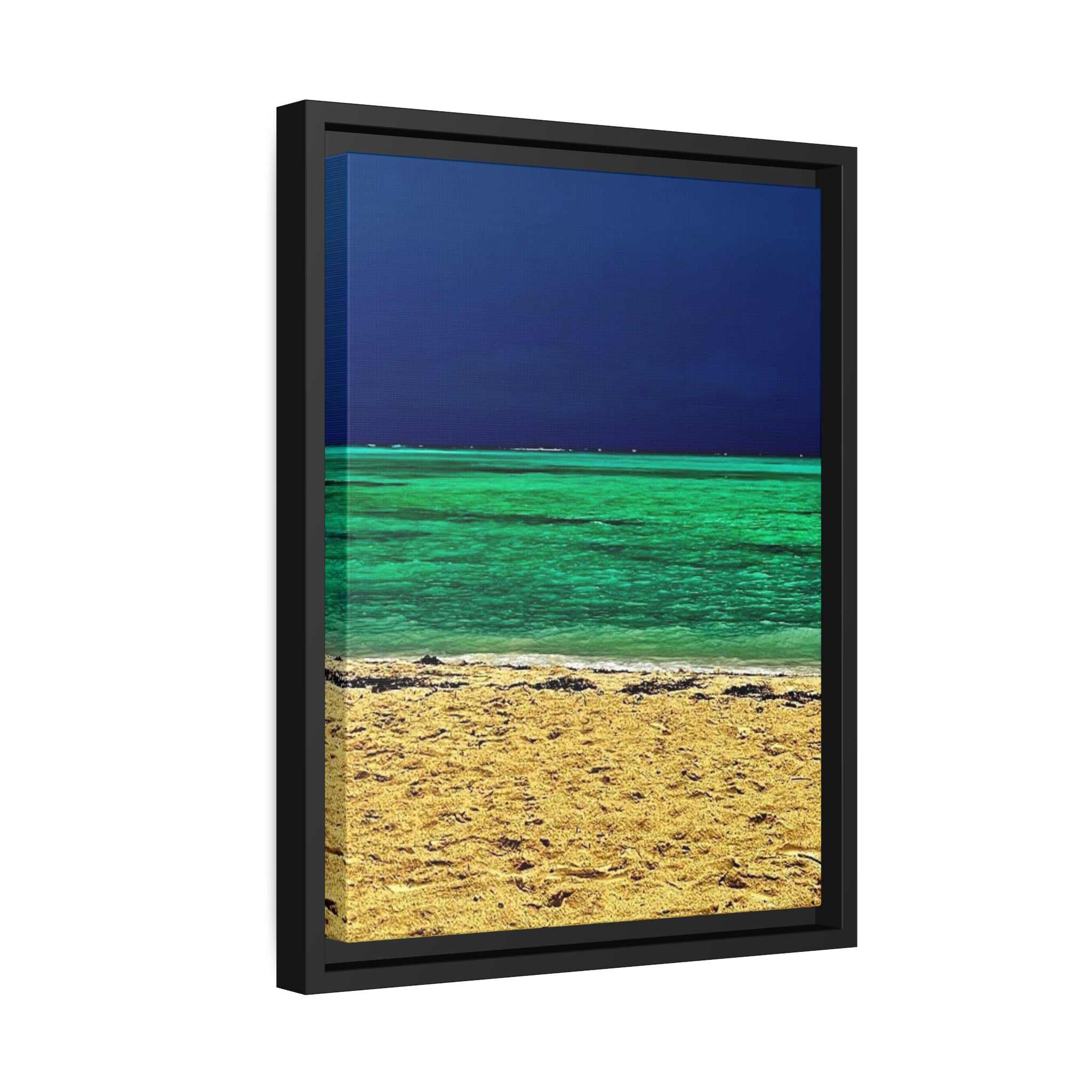 Bahama Beach, Matte Canvas, Black Frame