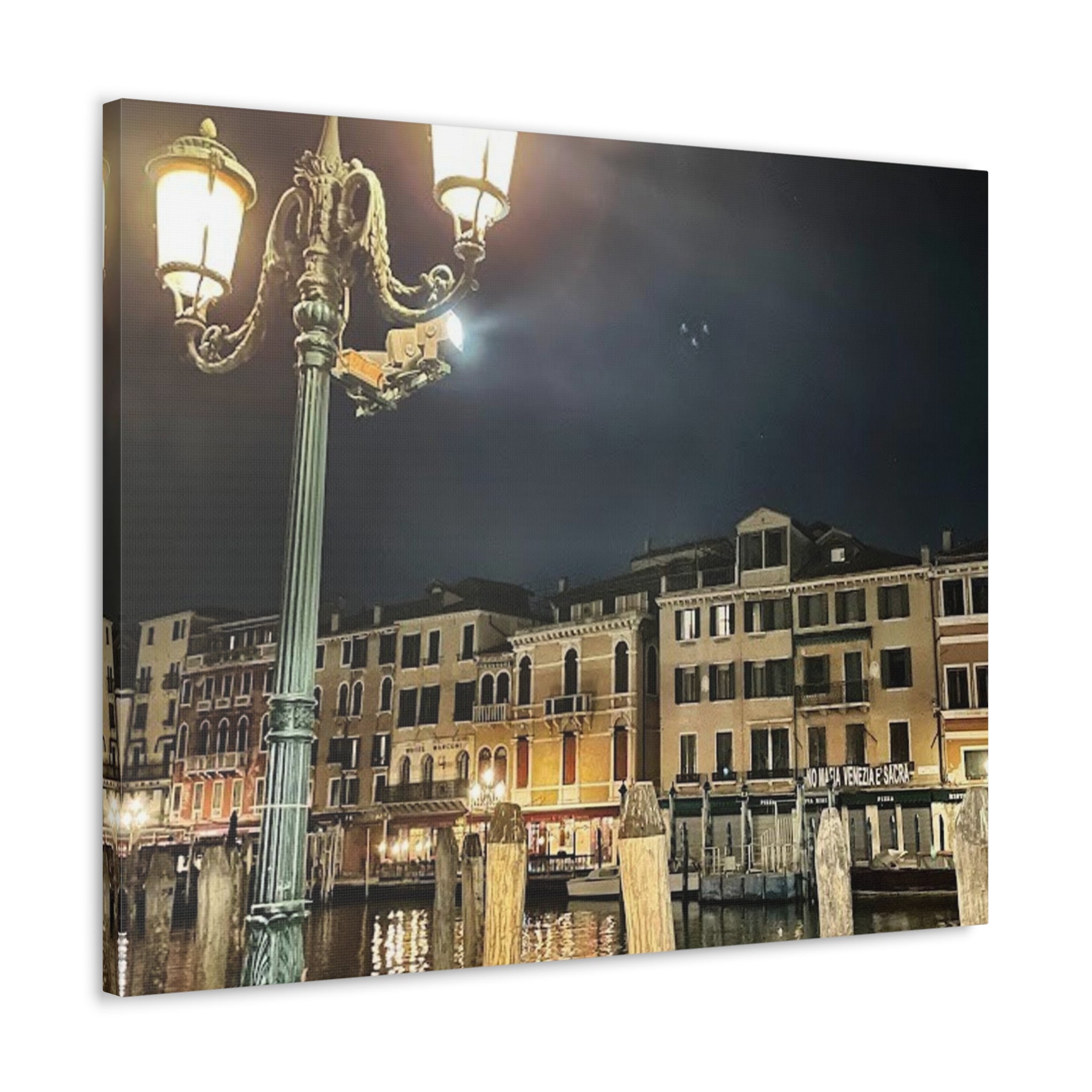 Venice Italy at Night Canvas Wrap