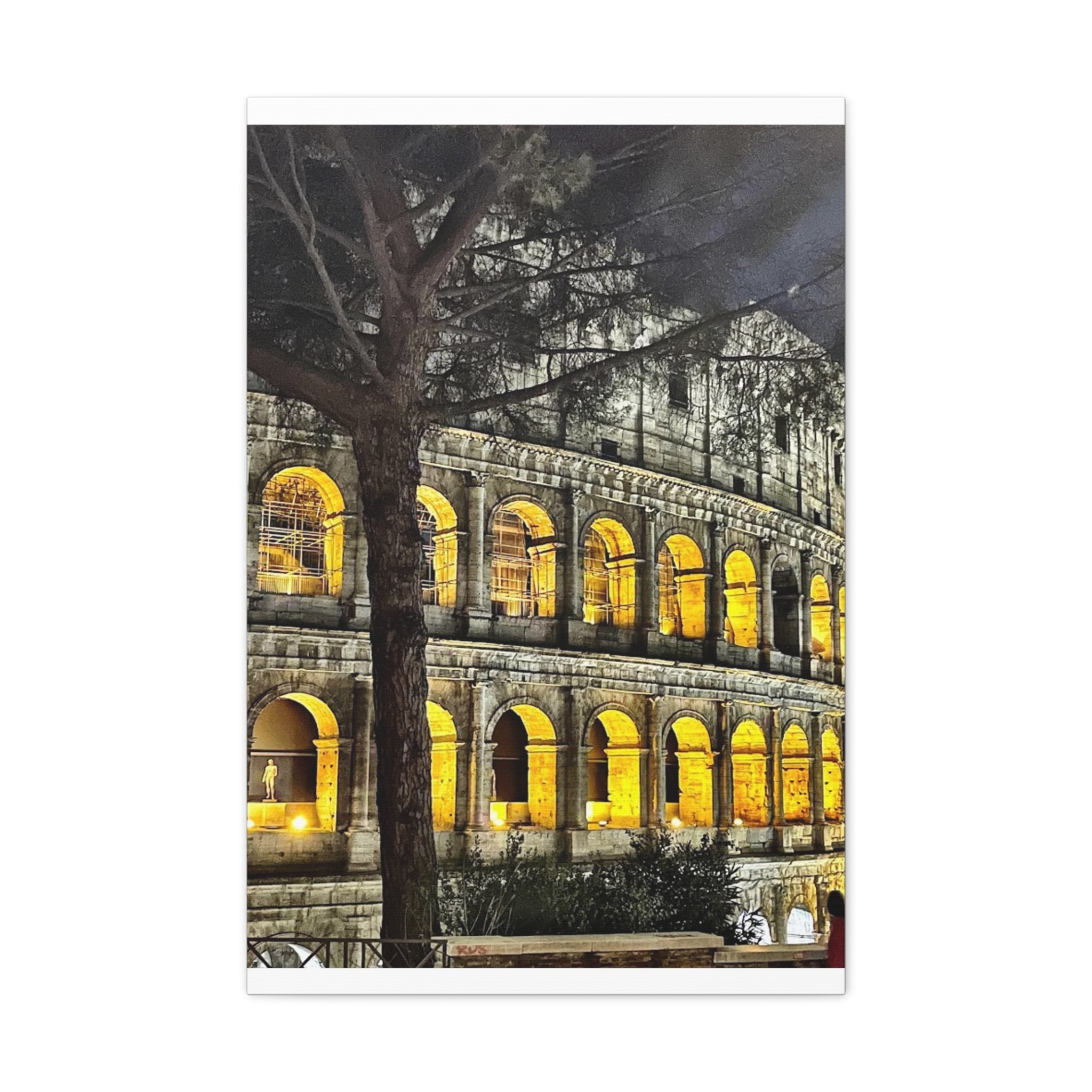 Rome at Night Canvas Wrap