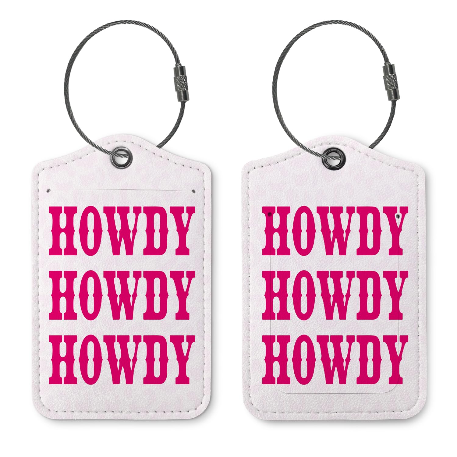 ZFQ Pink Luggage Tags for SuitcasesPreppy GiftsHowdy Cowgirl Luggage TagTrendy 2 Pack Luggage Tags for TravelFunky Teen Girls Gifts Suitcase Tags